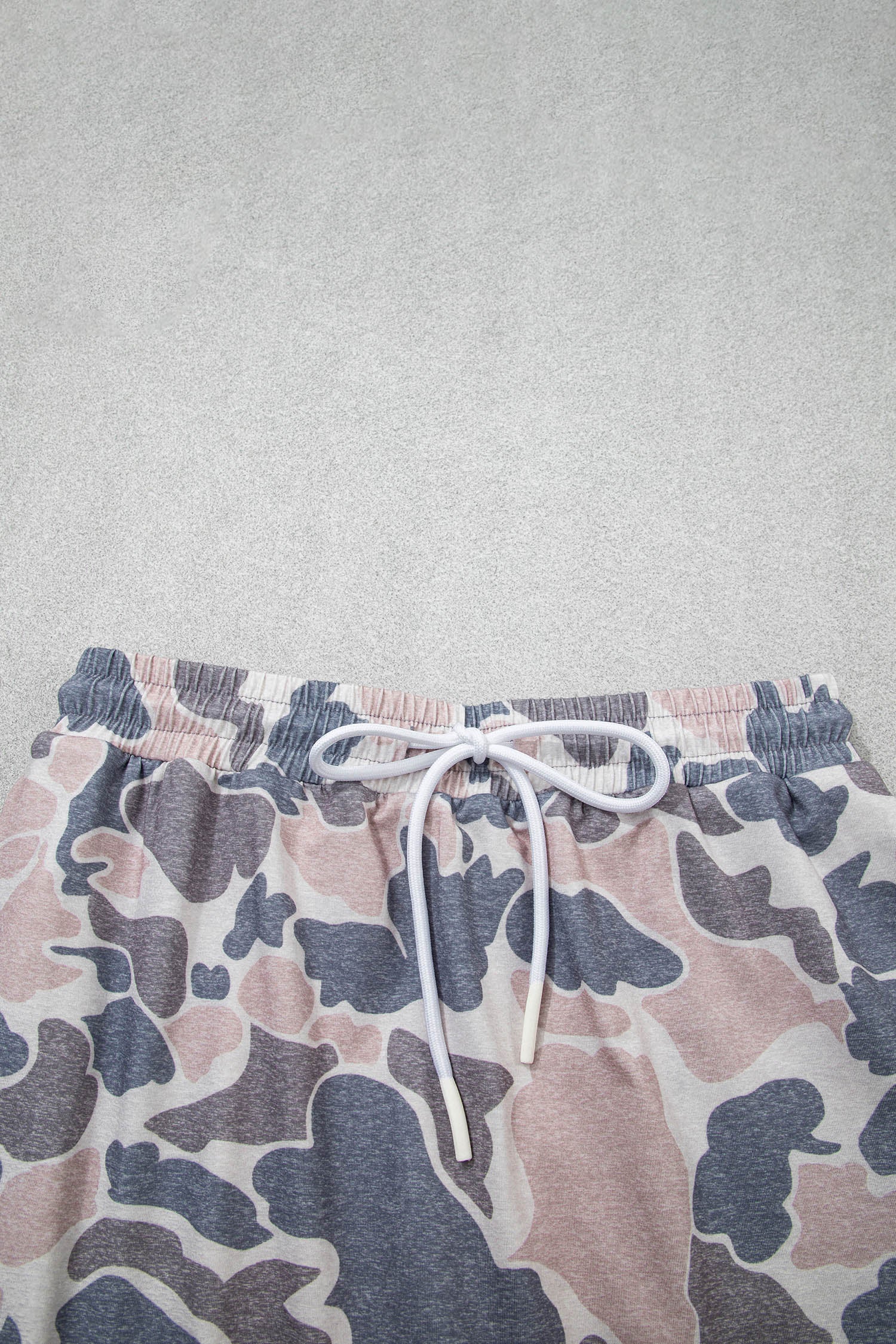 Multicolour Retro Camouflage Color Block Trim Skort 2pcs Outfit