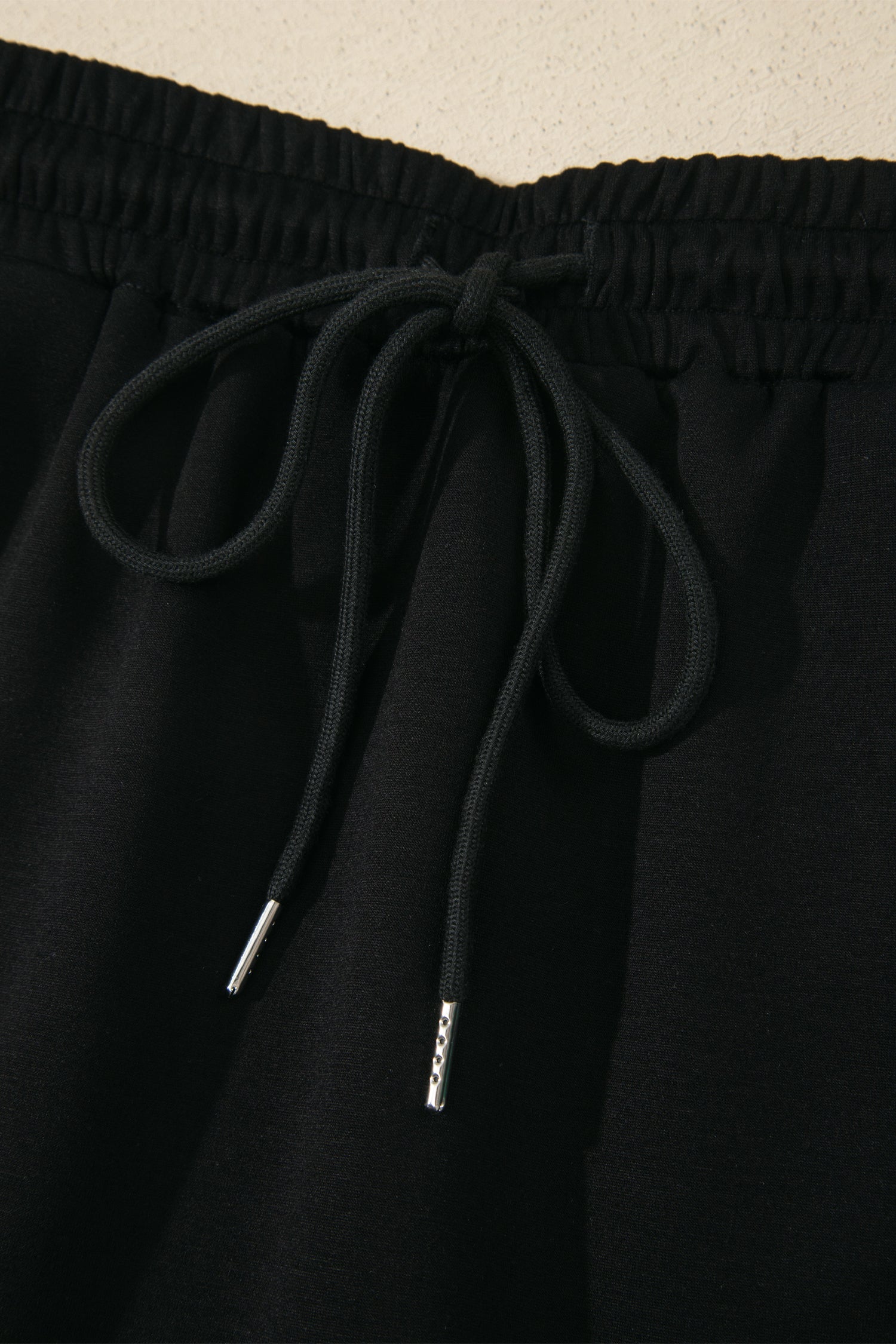Black Preppy Striped Trim V Neck Polo Tee Drawstring Skort Set