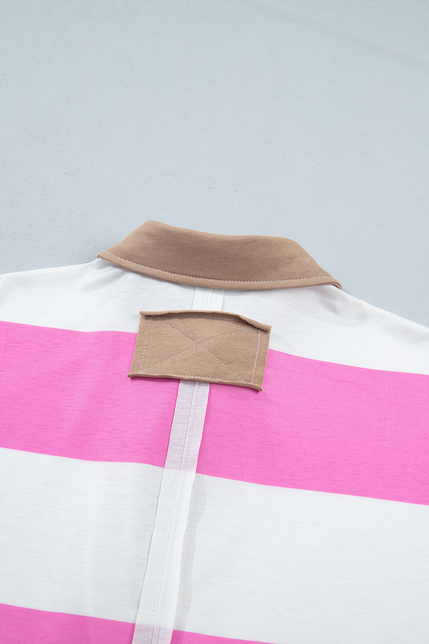 Rose Stripe Colorblock Trim Polo Tee Drawstring Mini Skort 2pcs Set