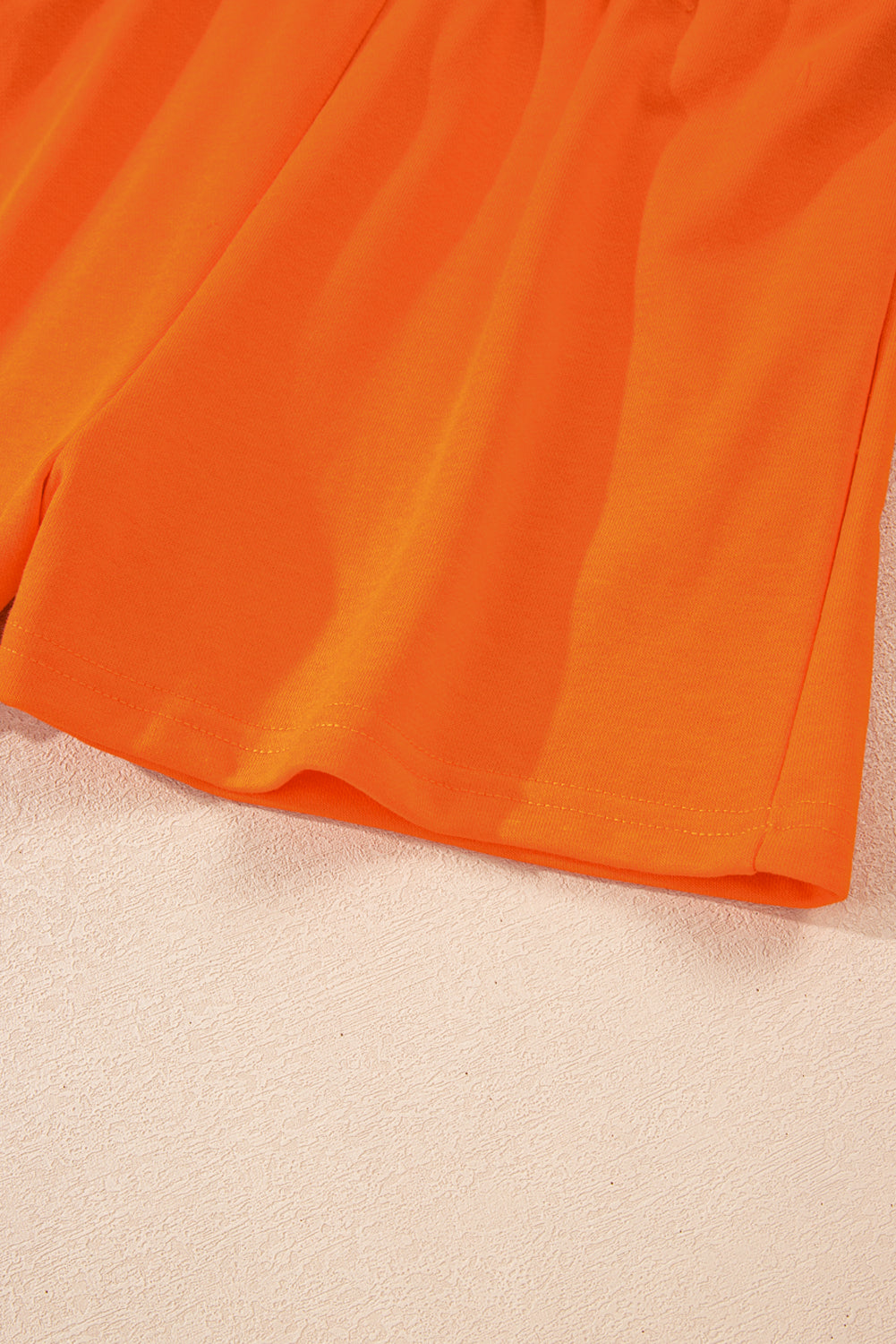 Orange Varsity Stripe Detail Drop Shoulder Pullover Mini Skort Set