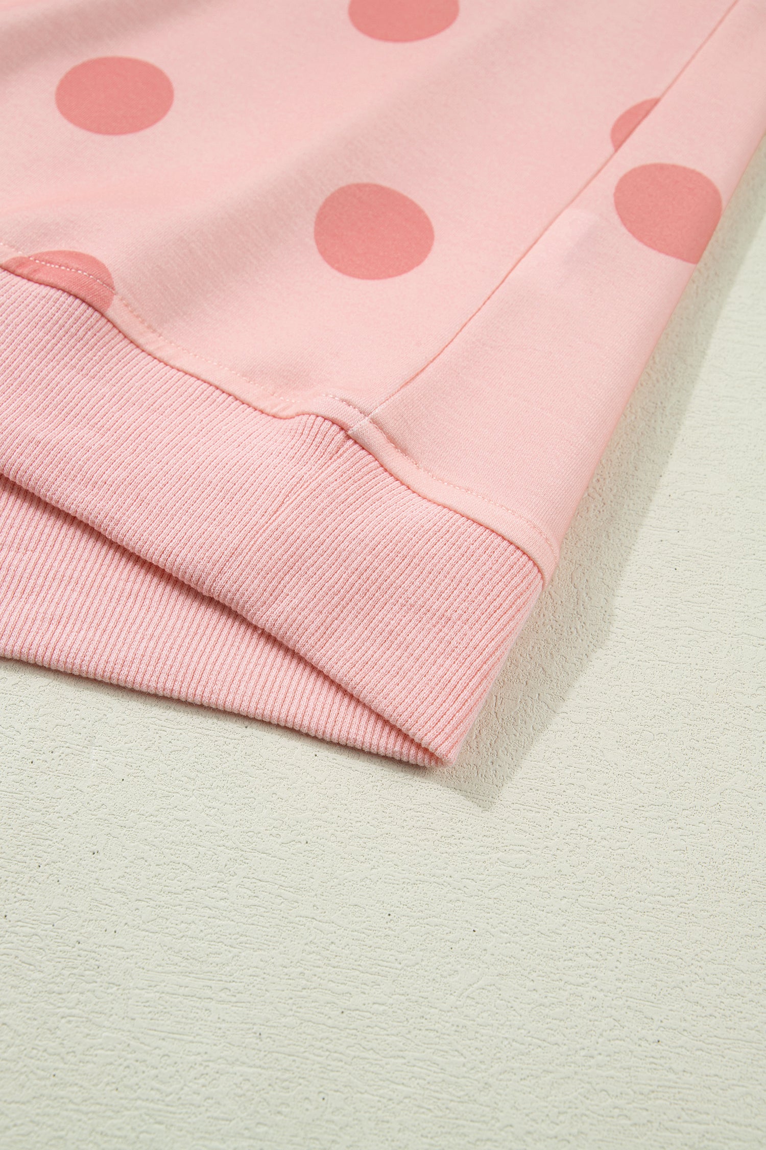 Pink Ribbed Trim Polka Dot Print Tank Split Mini Skort 2pcs Set