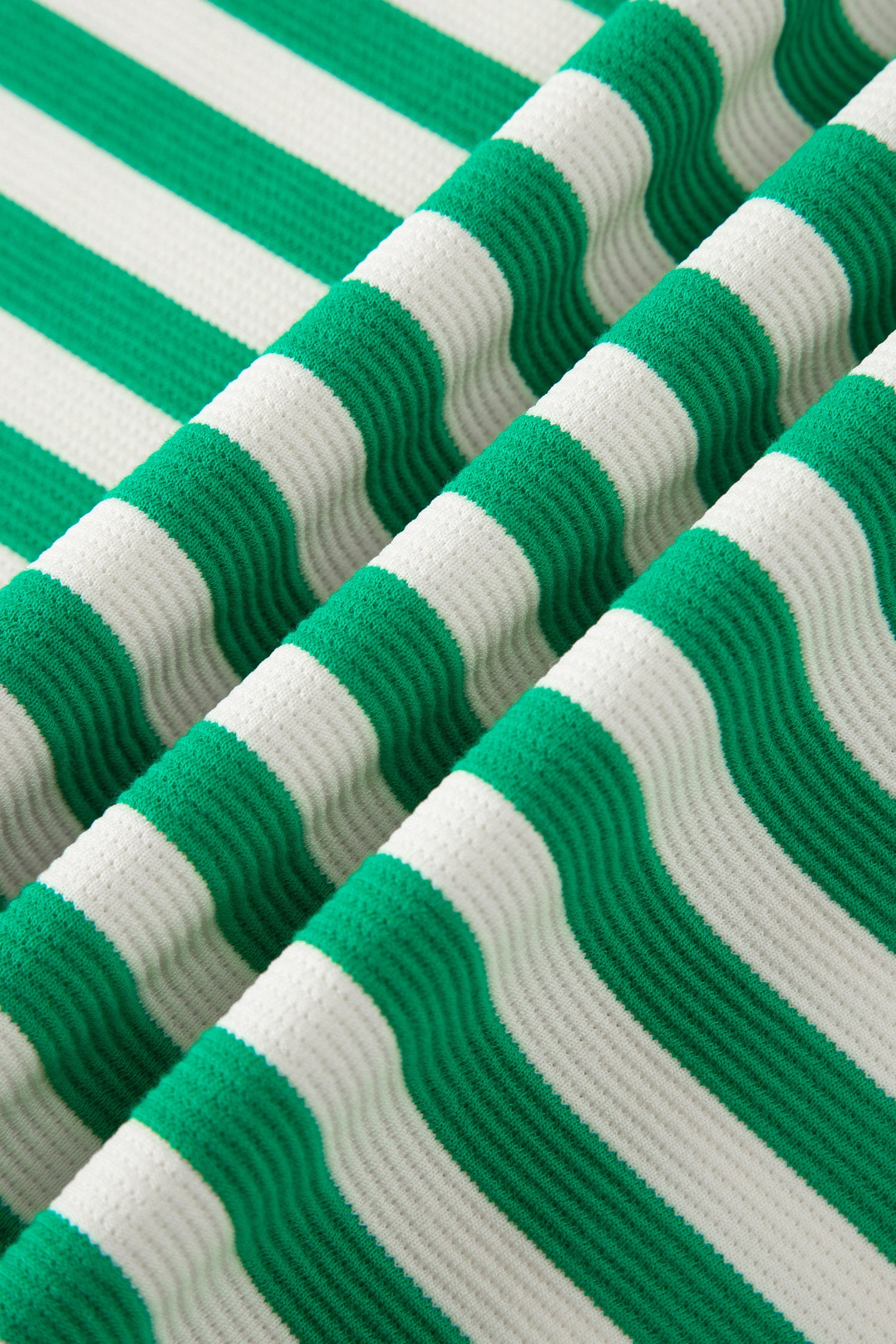 Bright Green Textured Stripe Print Contrast Trim Zip Collar Sleeveless 2pcs Skort Set