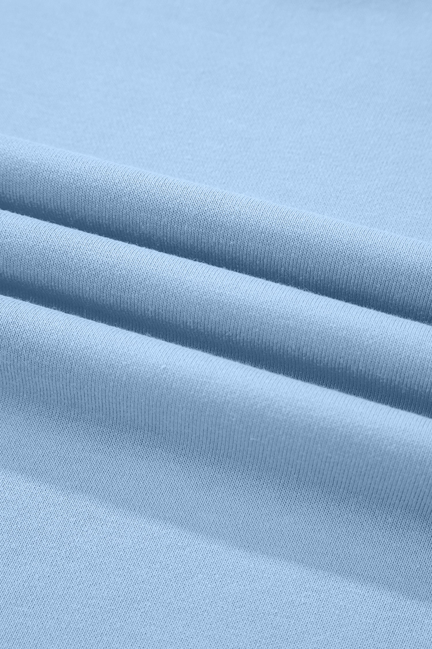 Sky Blue Ribbed Colorblock Trim V Neck Sporty Pullover Mini Skort 2pcs Athleisure Set