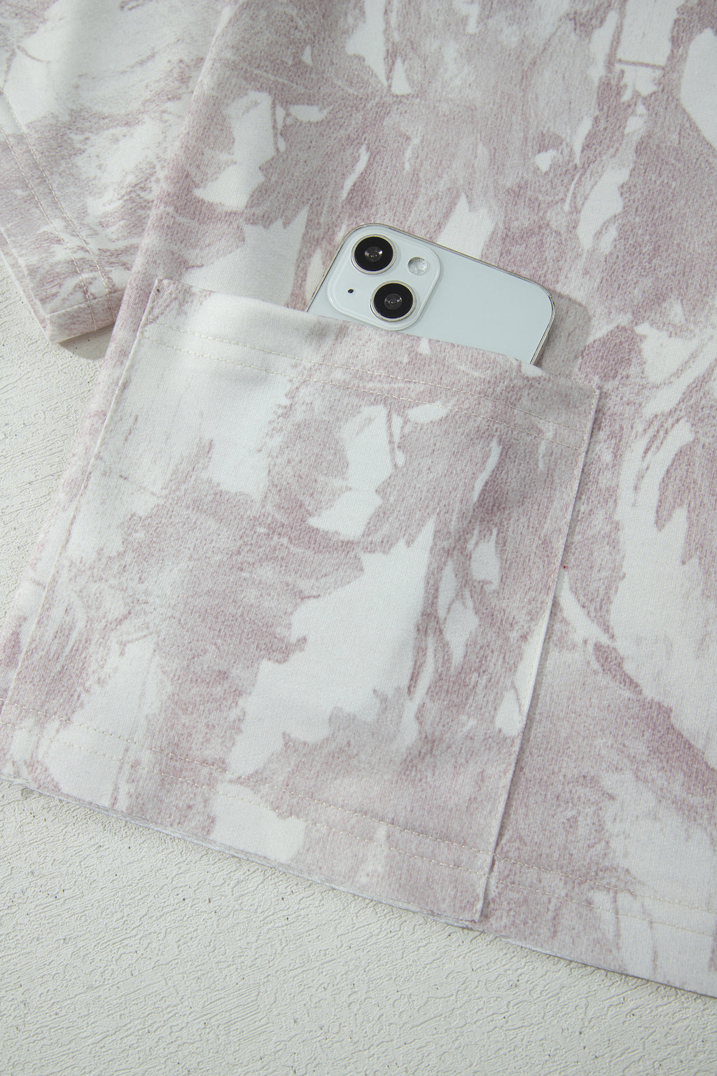 Gray Woodland Camo Print Raw Edge Cropped Top 2pcs Skort Set
