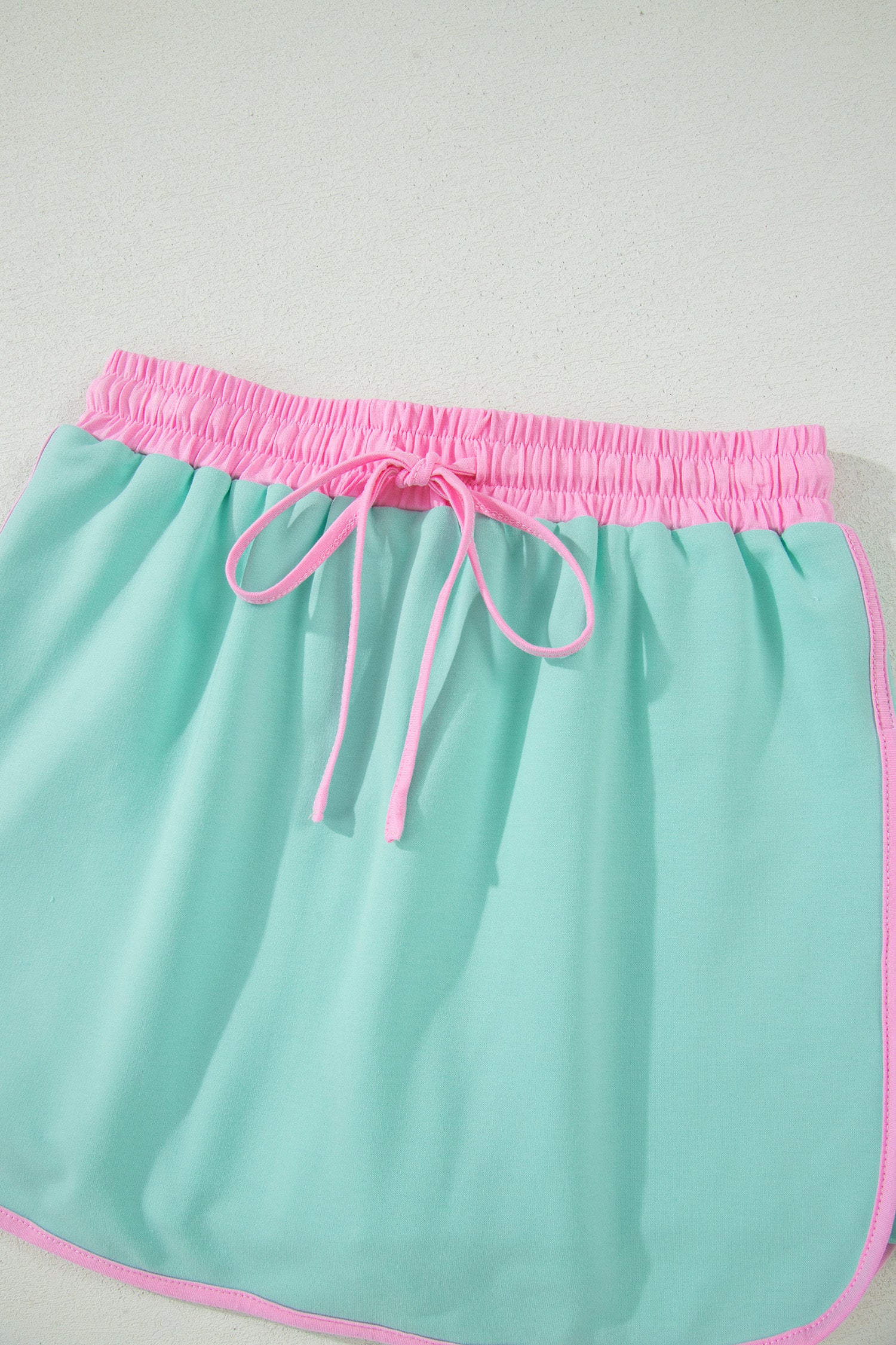Moonlight Jade Colorblock Edge Drop Shoulder T Shirt and Skort 2Pcs Set