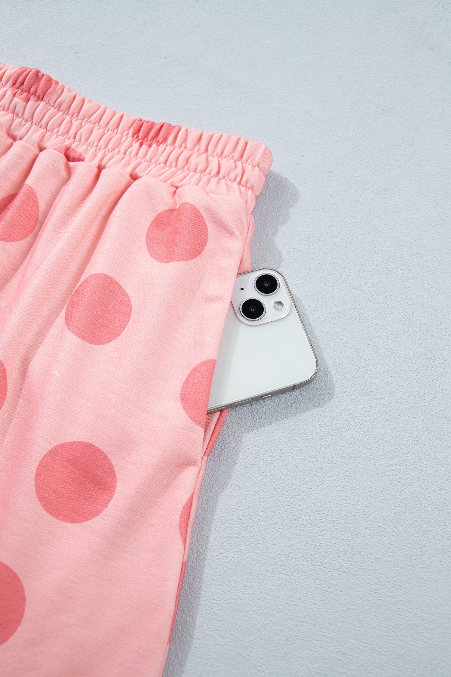 Pink Polka Dot Short Sleeve Top Casual Skort 2pcs Outfit