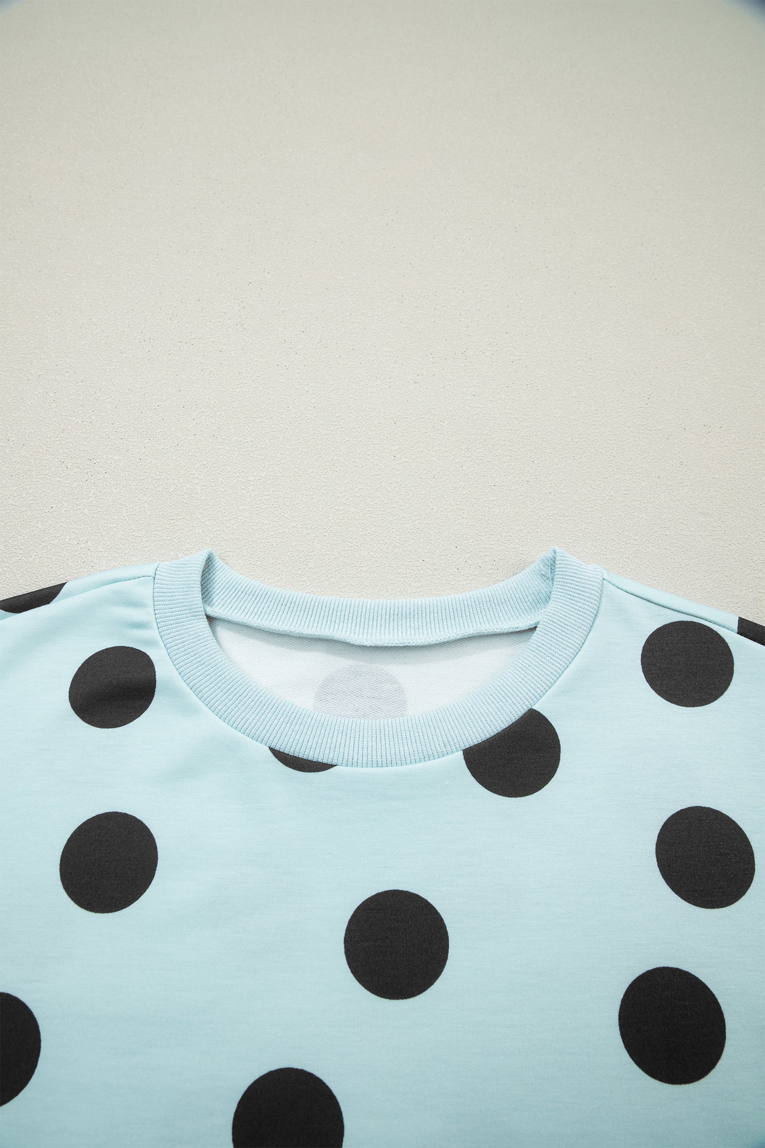 Sky Blue Polka Dot Short Sleeve Top Casual Skort 2pcs Outfit