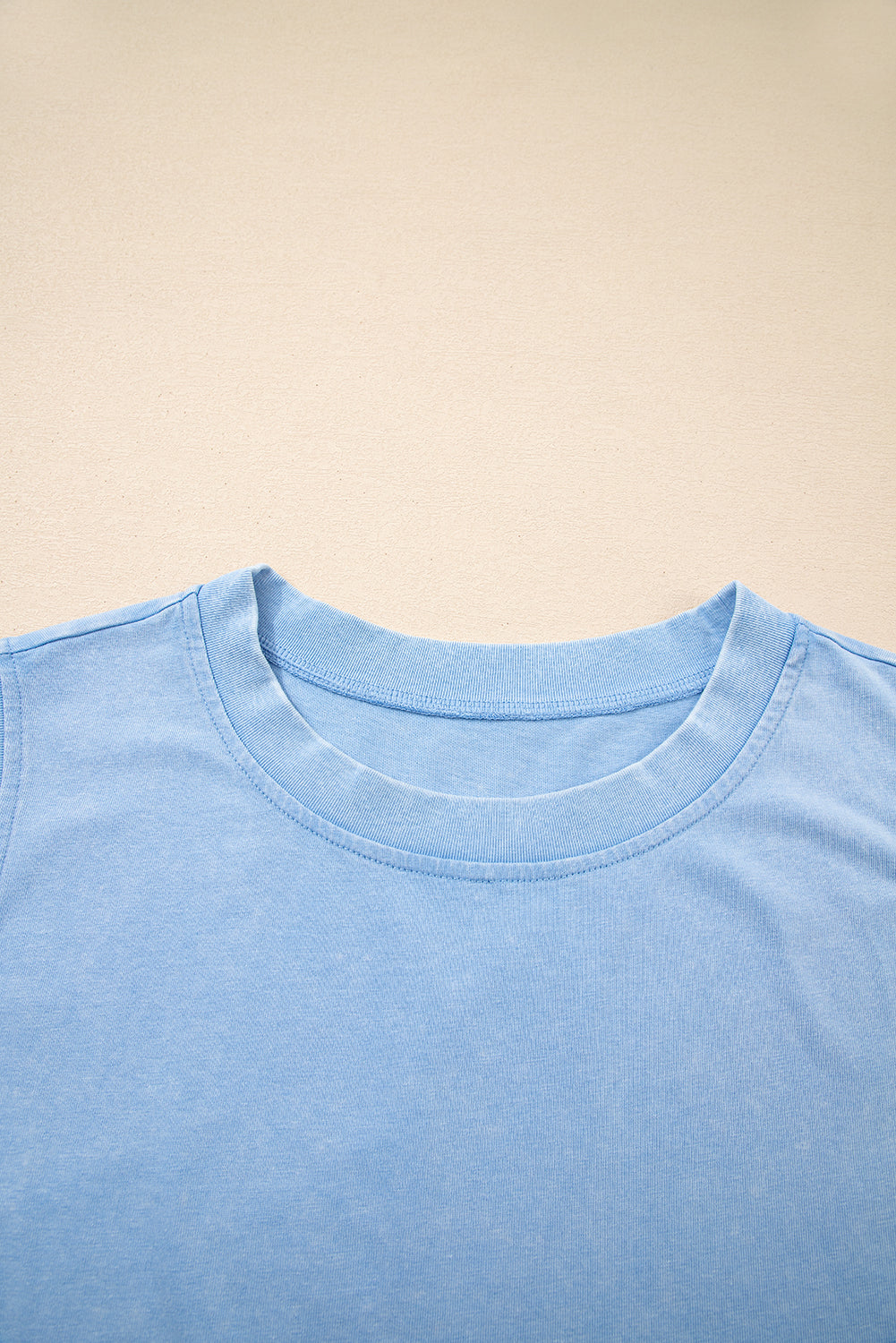 Myosotis Solid Color Washed Sleeveless Top Split Skort Cotton 2pcs Outfit