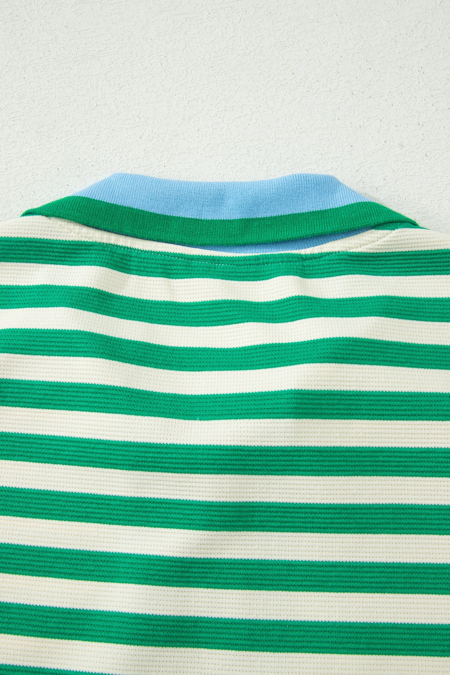 Bright Green Textured Stripe Print Contrast Trim Zip Collar Sleeveless 2pcs Skort Set