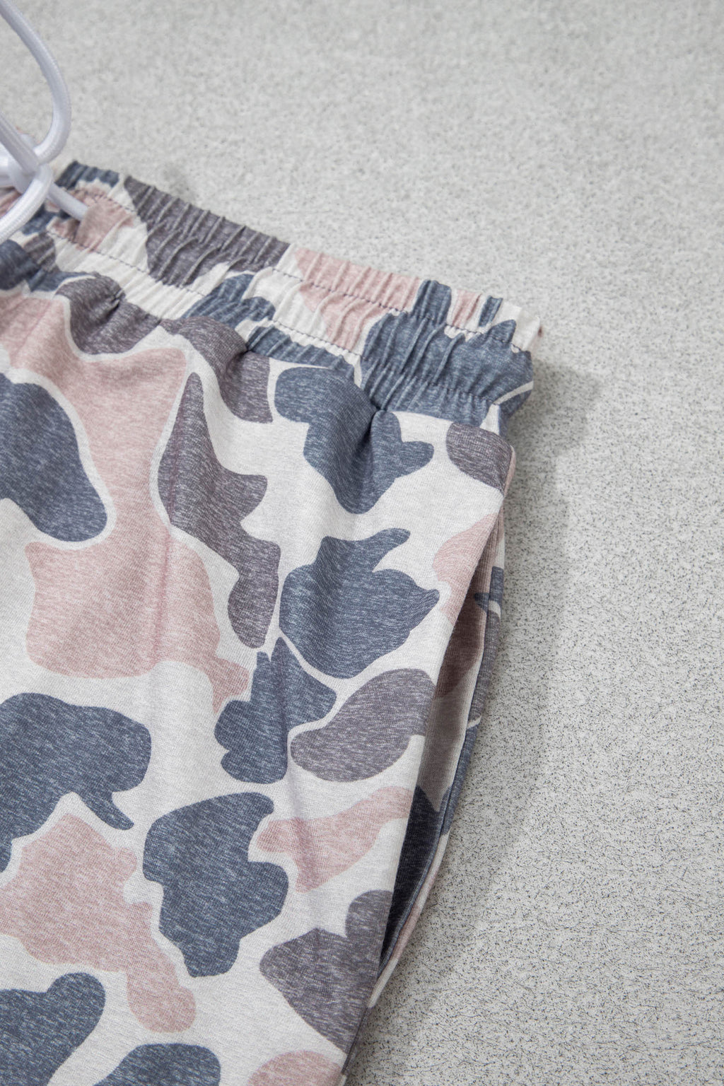 Multicolour Retro Camouflage Color Block Trim Skort 2pcs Outfit