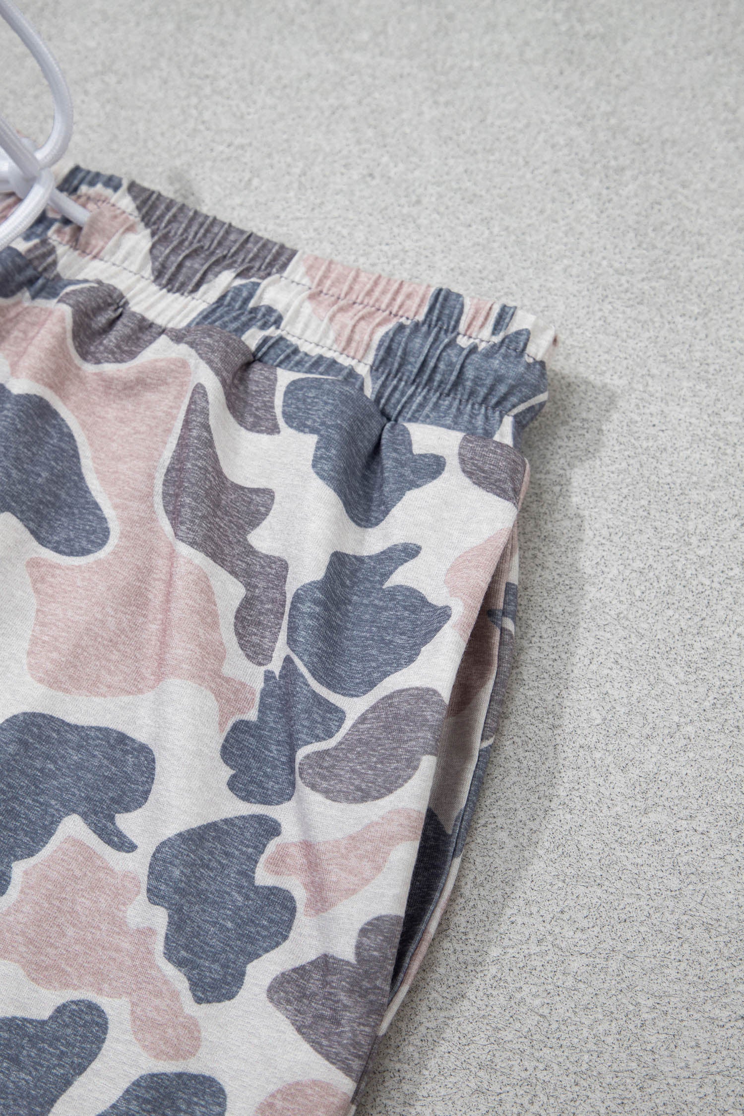 Multicolour Retro Camouflage Color Block Trim Skort 2pcs Outfit