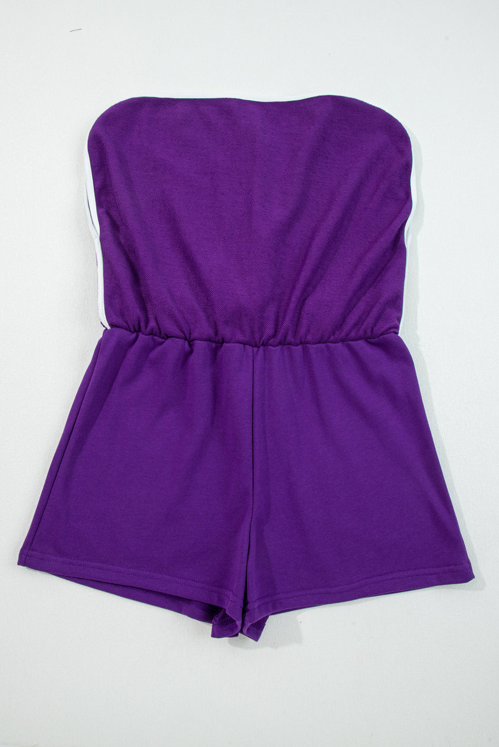 Tillandsia Purple Varsity Stripe Detail Drop Shoulder Pullover Mini Skort Set