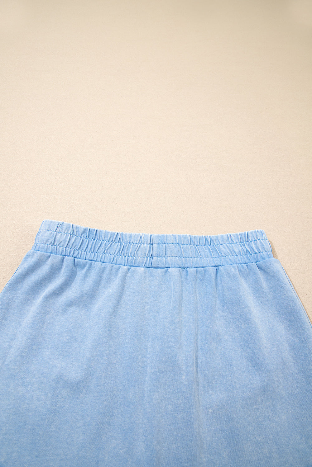 Myosotis Solid Color Washed Sleeveless Top Split Skort Cotton 2pcs Outfit