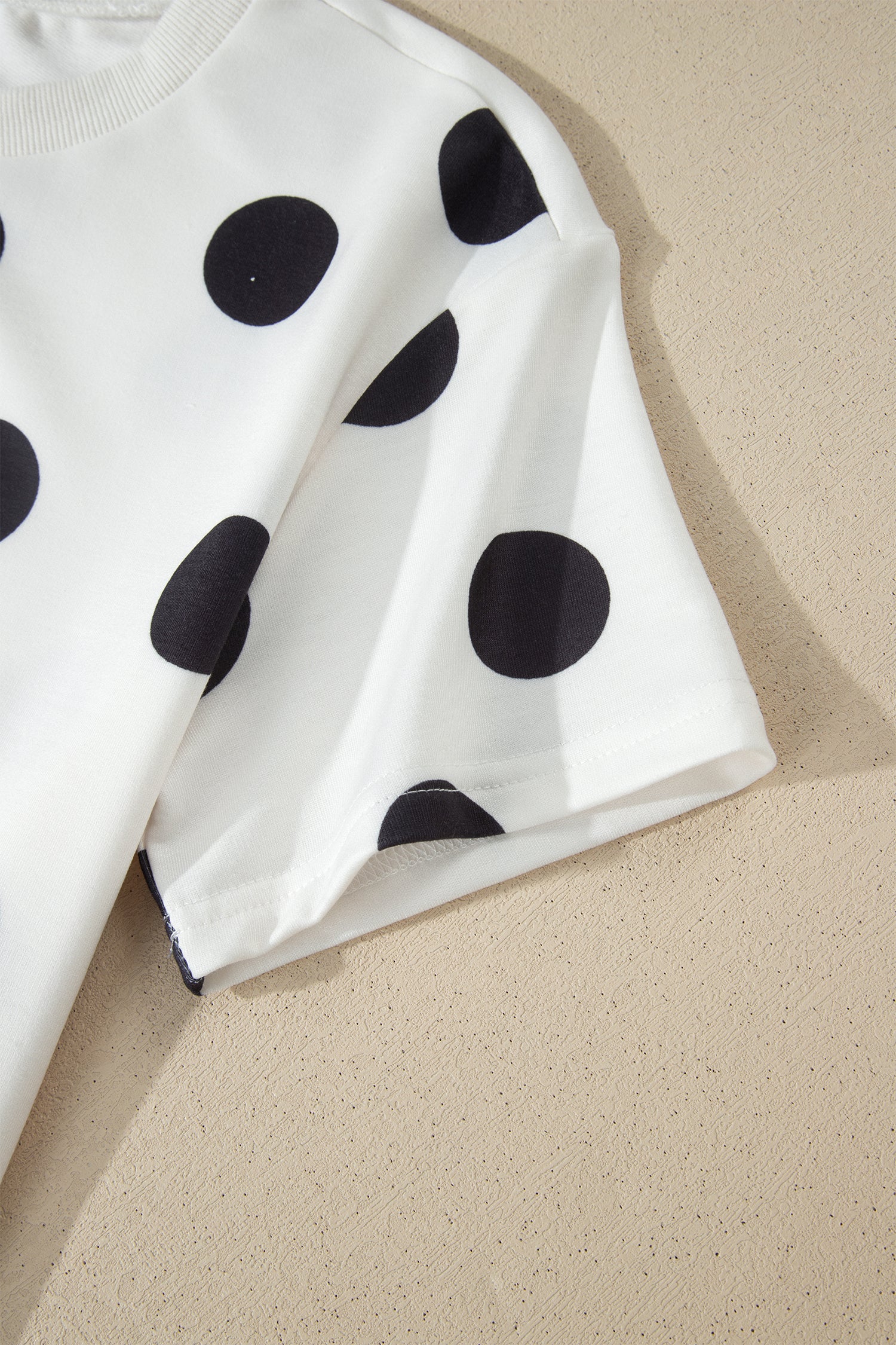 White Polka Dot Short Sleeve Top Casual Skort 2pcs Outfit