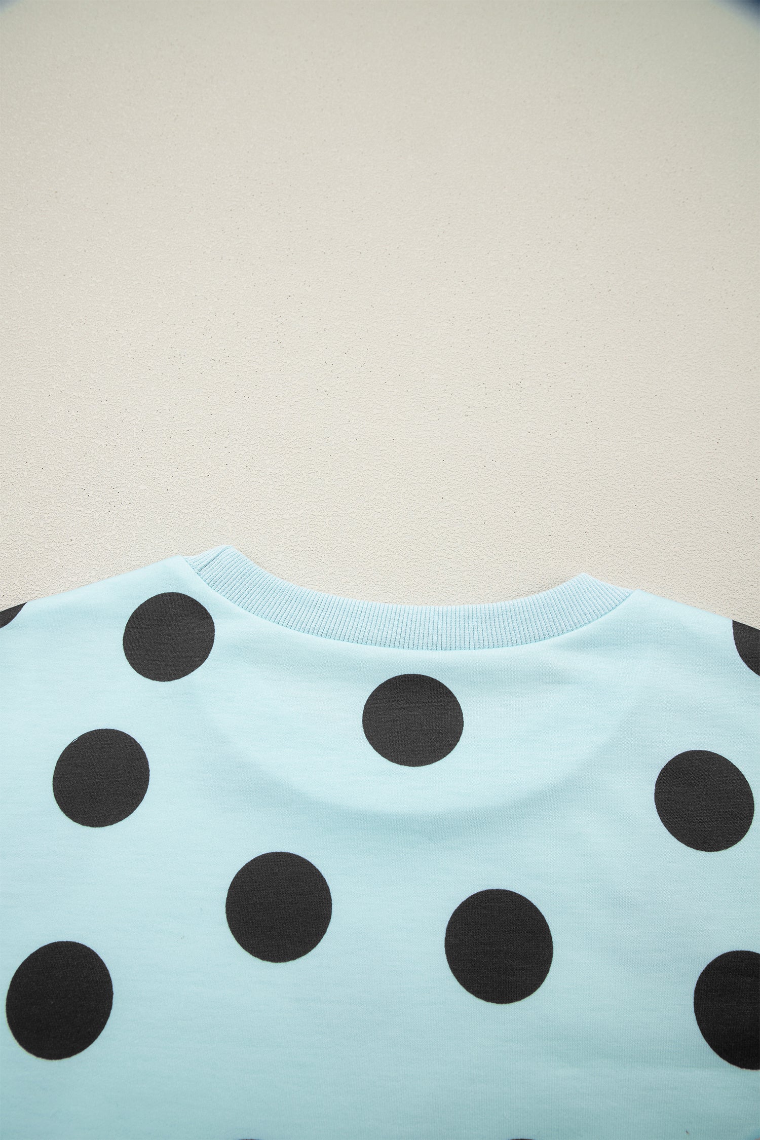 Sky Blue Polka Dot Short Sleeve Top Casual Skort 2pcs Outfit
