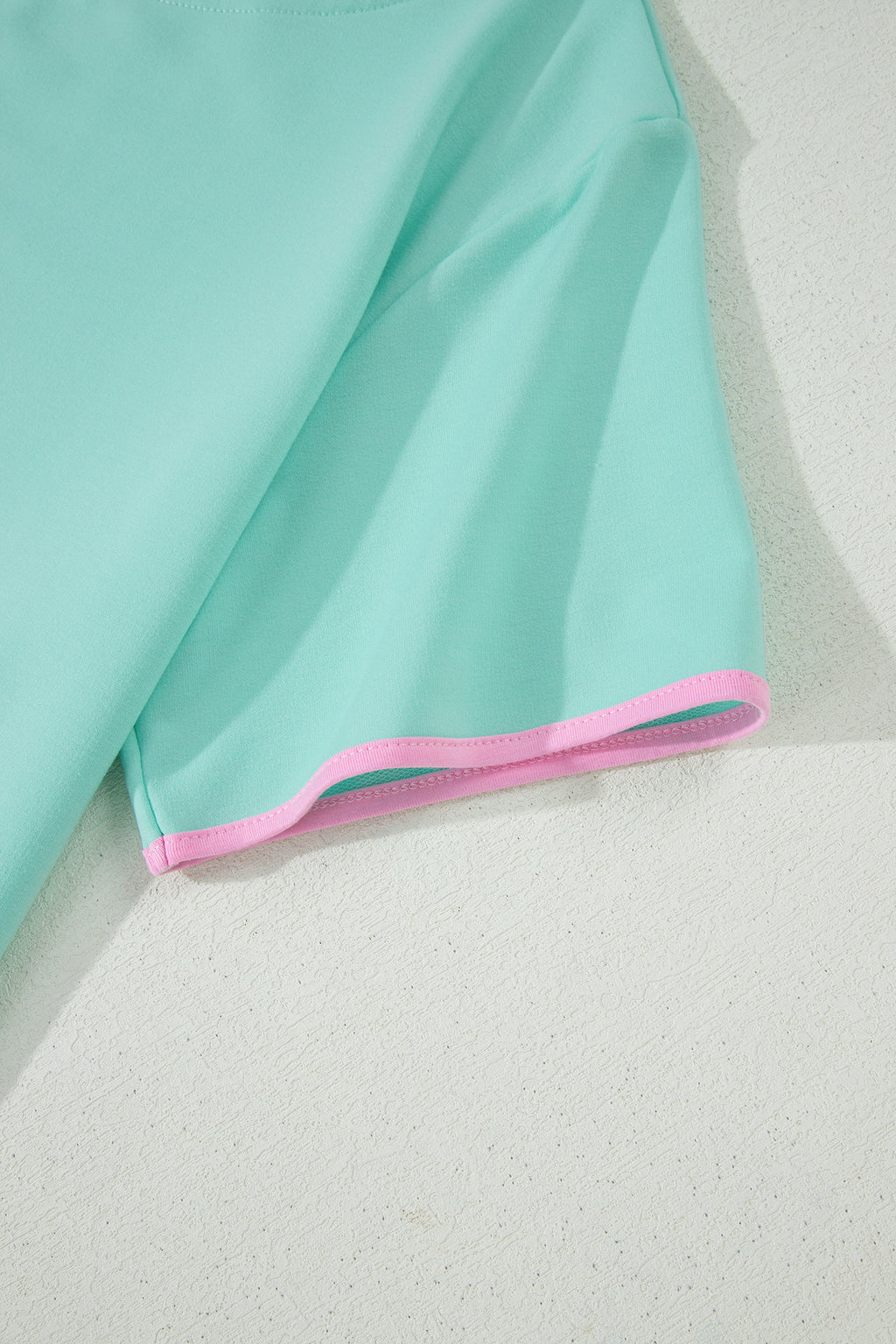 Moonlight Jade Colorblock Edge Drop Shoulder T Shirt and Skort 2Pcs Set