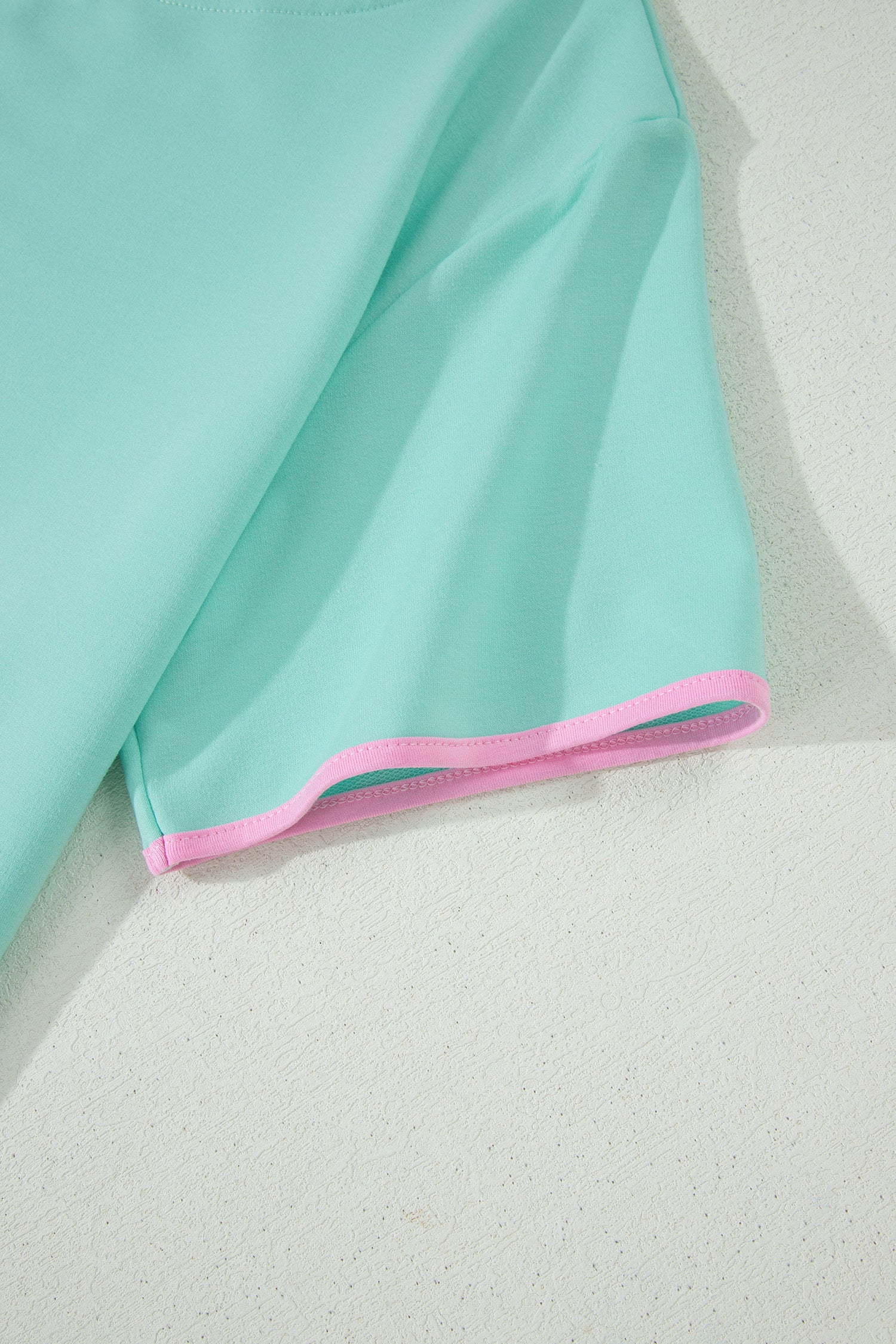 Moonlight Jade Colorblock Edge Drop Shoulder T Shirt and Skort 2Pcs Set