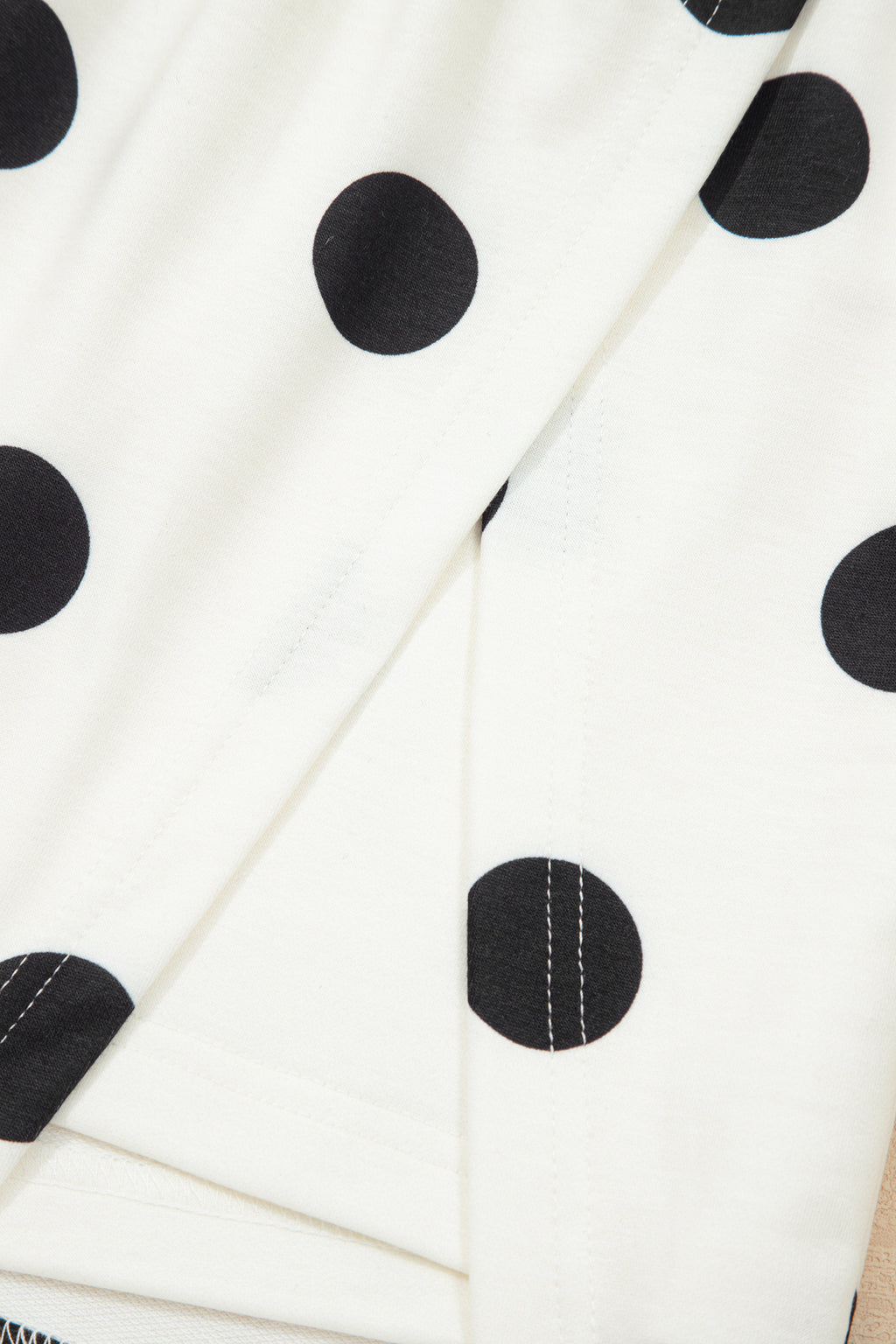 White Ribbed Trim Polka Dot Print Tank Split Mini Skort 2pcs Set