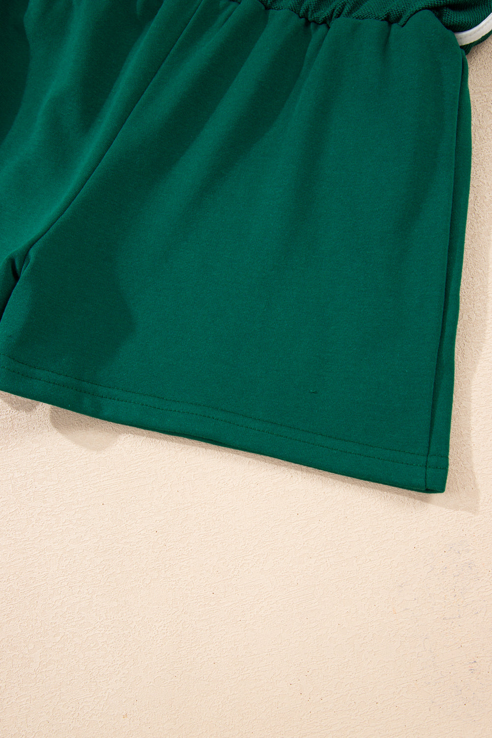 Evergreen Varsity Stripe Detail Drop Shoulder Pullover Mini Skort Set