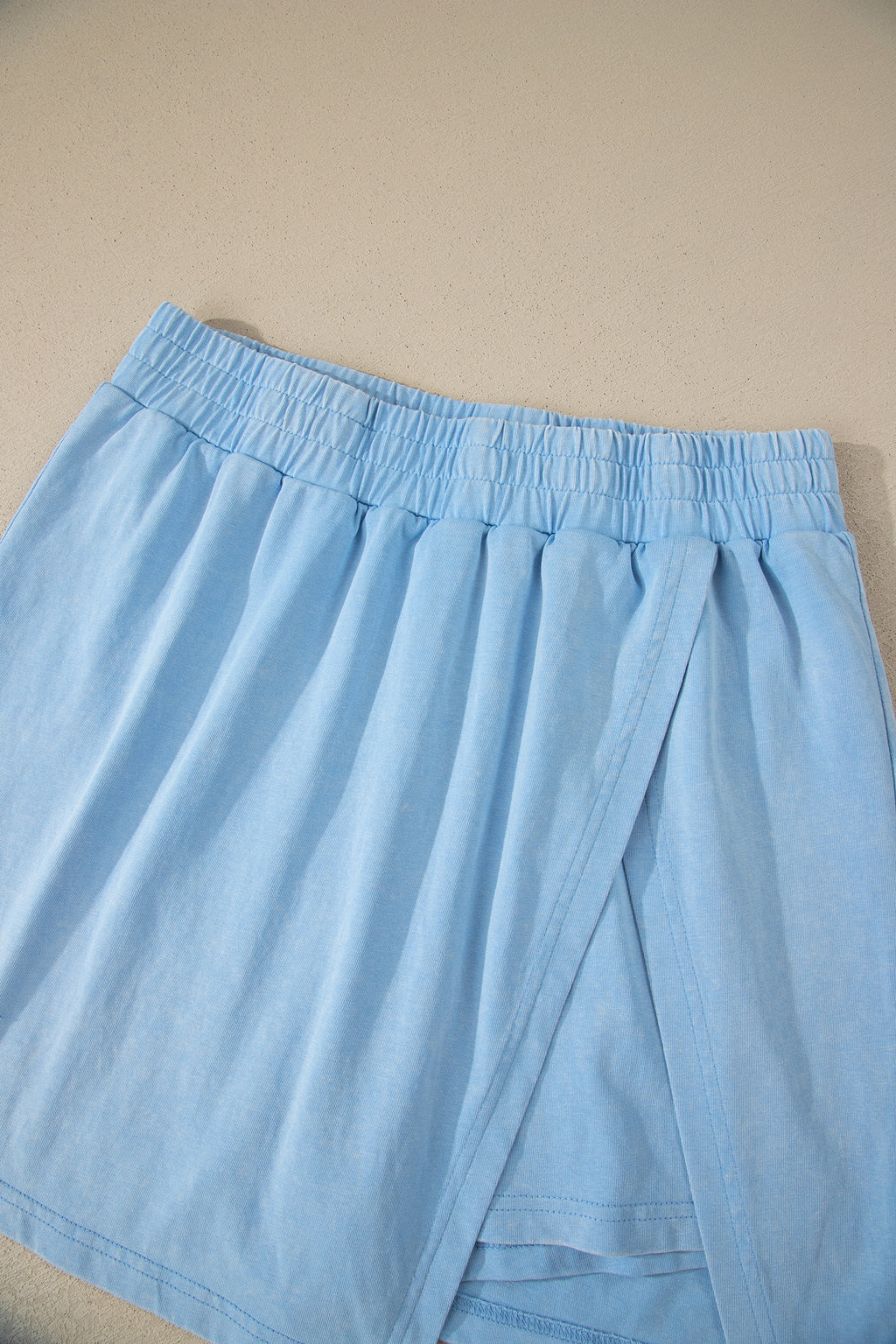 Beau Blue Mineral Wash V Neck Tee Matching Skort Set