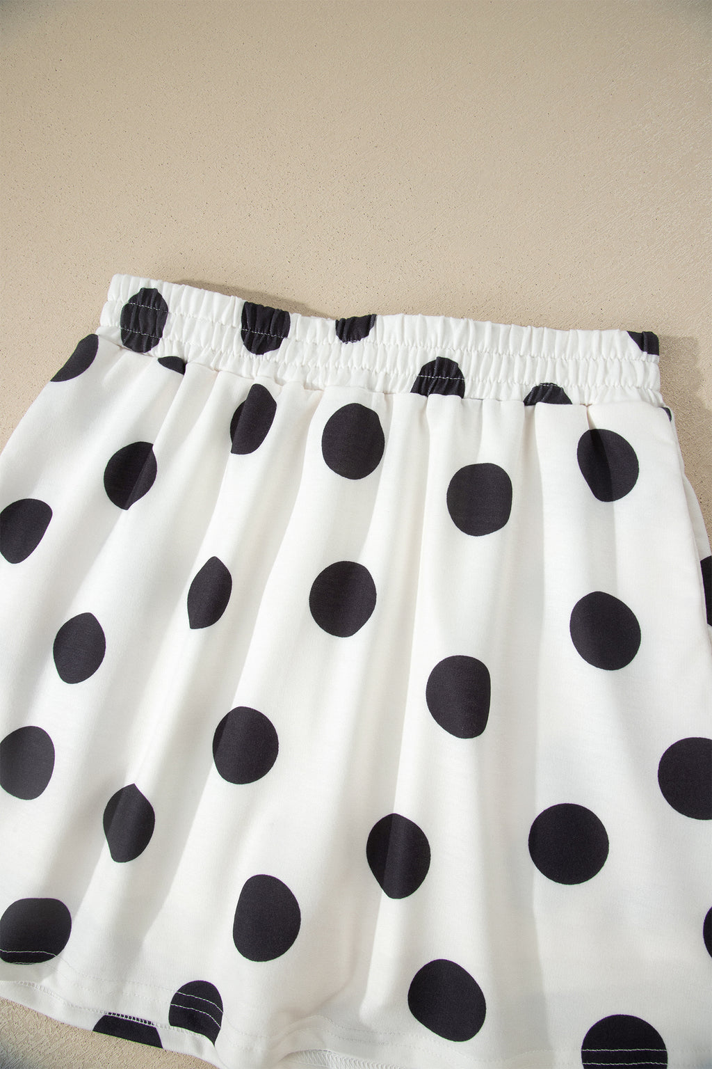 White Polka Dot Short Sleeve Top Casual Skort 2pcs Outfit