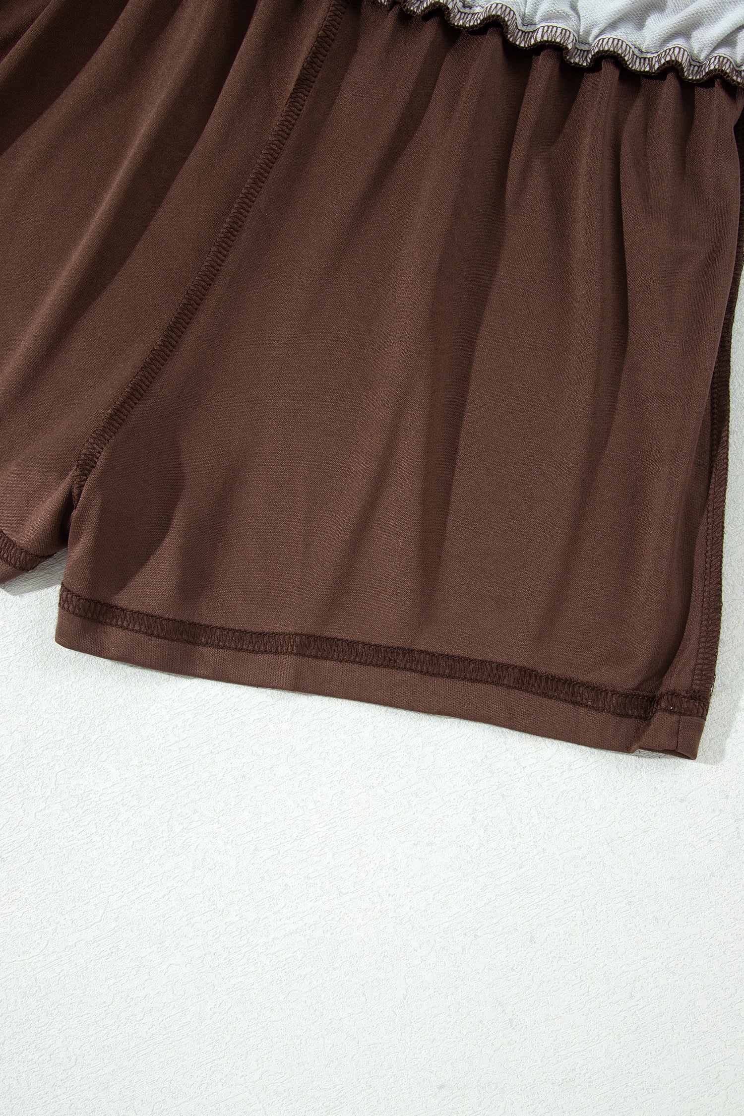 Brown Polka Dot Long Sleeve Pullover Embroidered Bow Detail 2pcs Skort Set