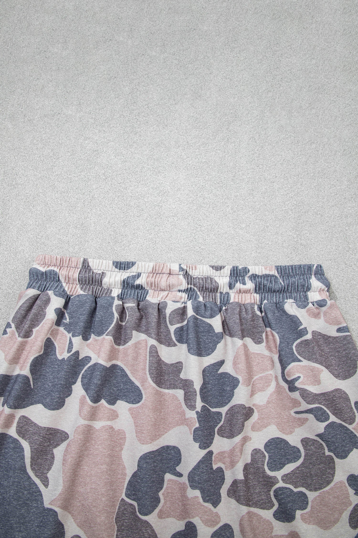 Multicolour Retro Camouflage Color Block Trim Skort 2pcs Outfit