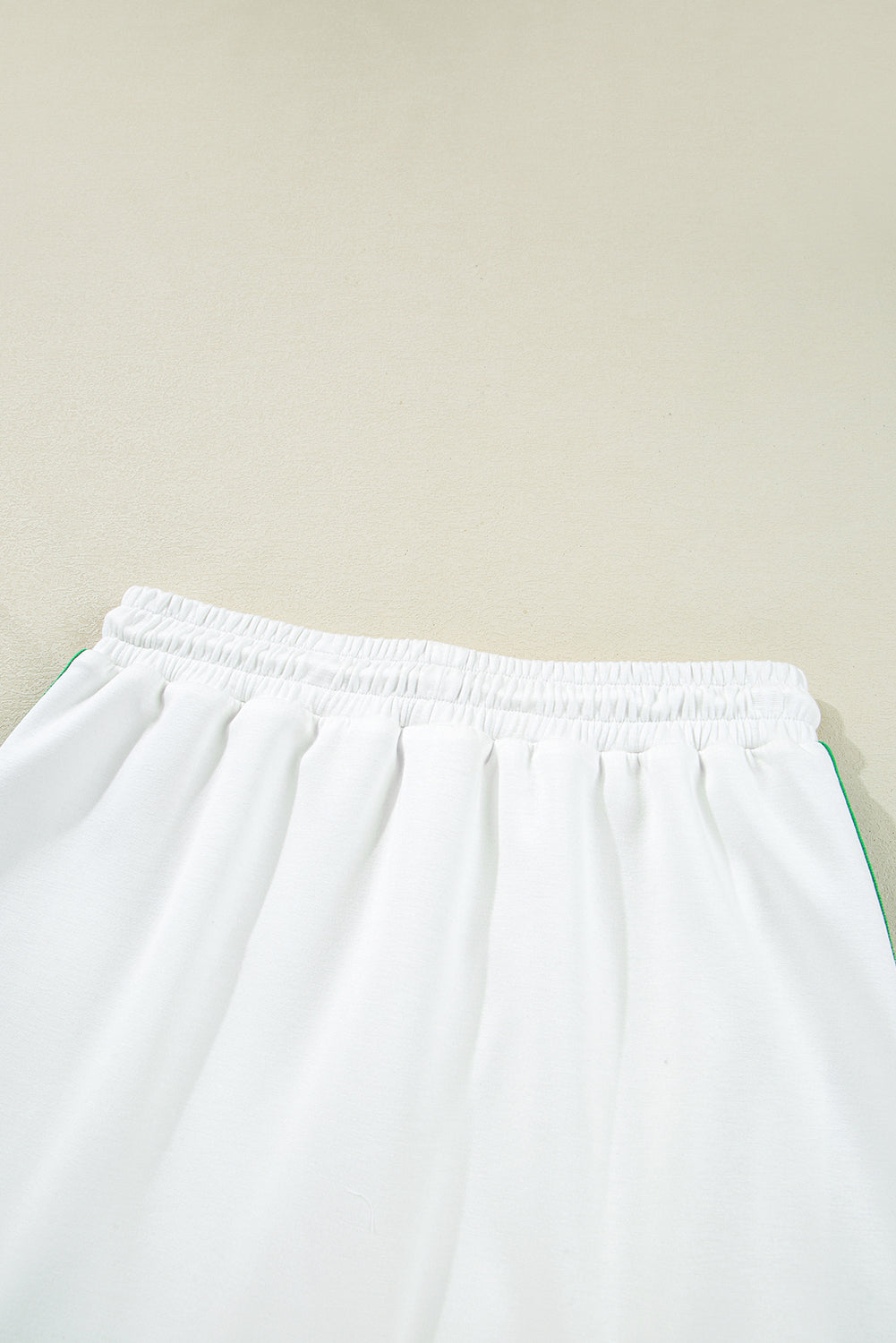 White Colorblock Edge Cap Sleeve Collared Top 2 Piece Skirt Set