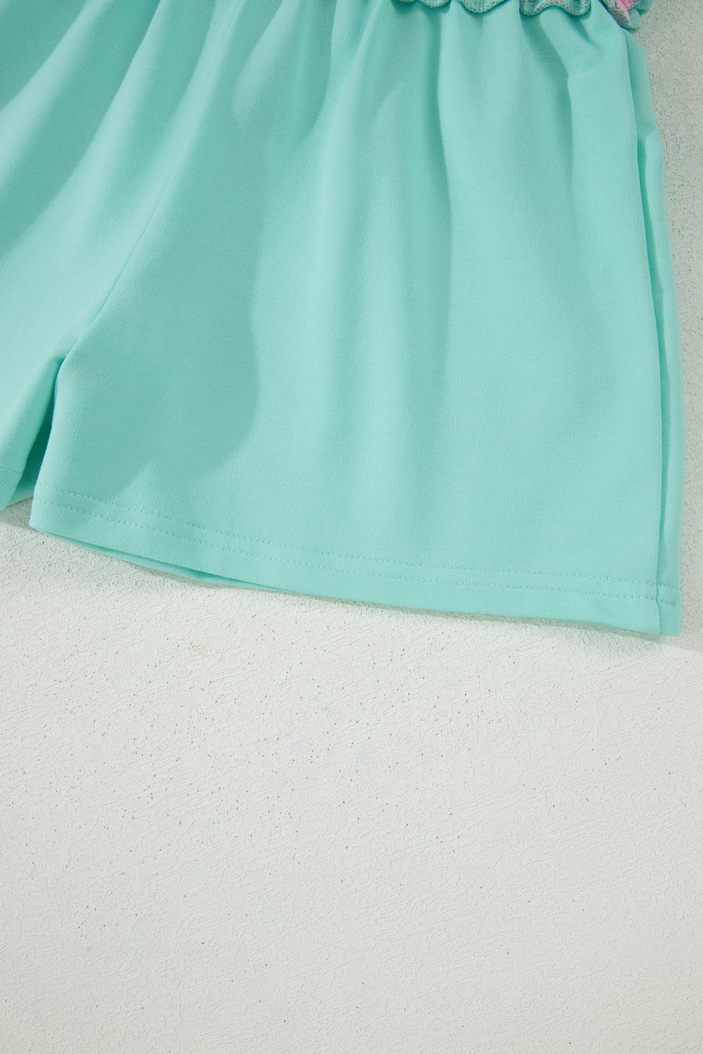 Moonlight Jade Colorblock Edge Drop Shoulder T Shirt and Skort 2Pcs Set