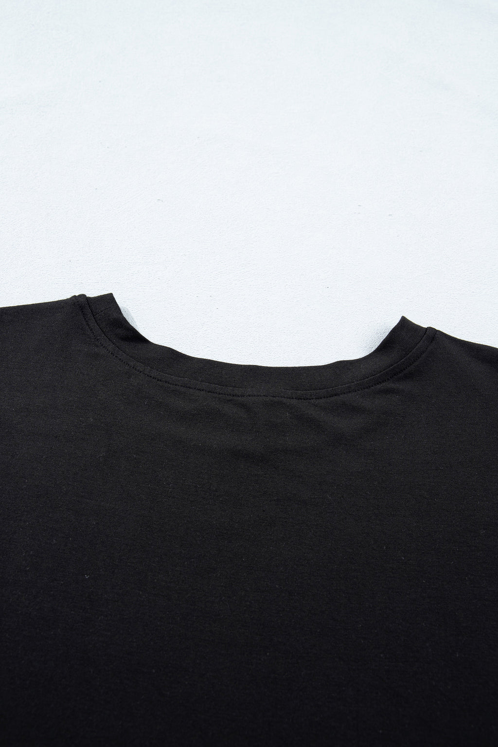 Black Solid Color Oversize Tee Tie Wrap Mini Skort 2pcs Set