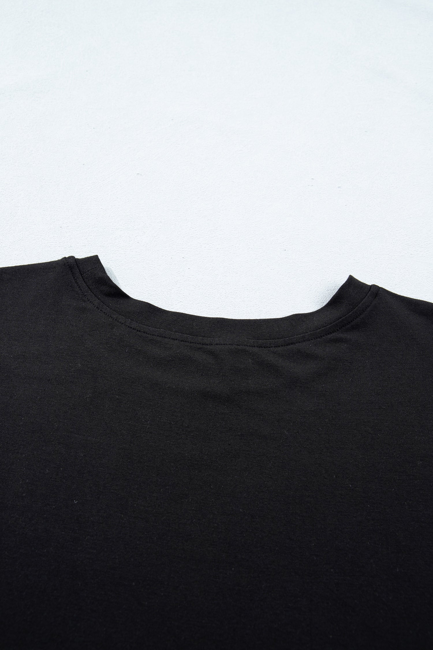 Black Solid Color Oversize Tee Tie Wrap Mini Skort 2pcs Set