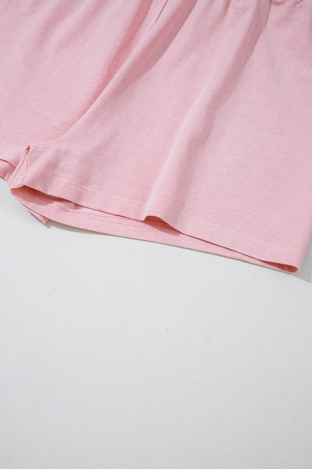 Light Pink Solid Color Washed Sleeveless Top Split Skort Cotton 2pcs Outfit