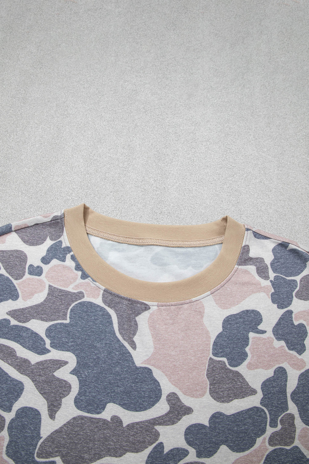 Multicolour Retro Camouflage Color Block Trim Skort 2pcs Outfit