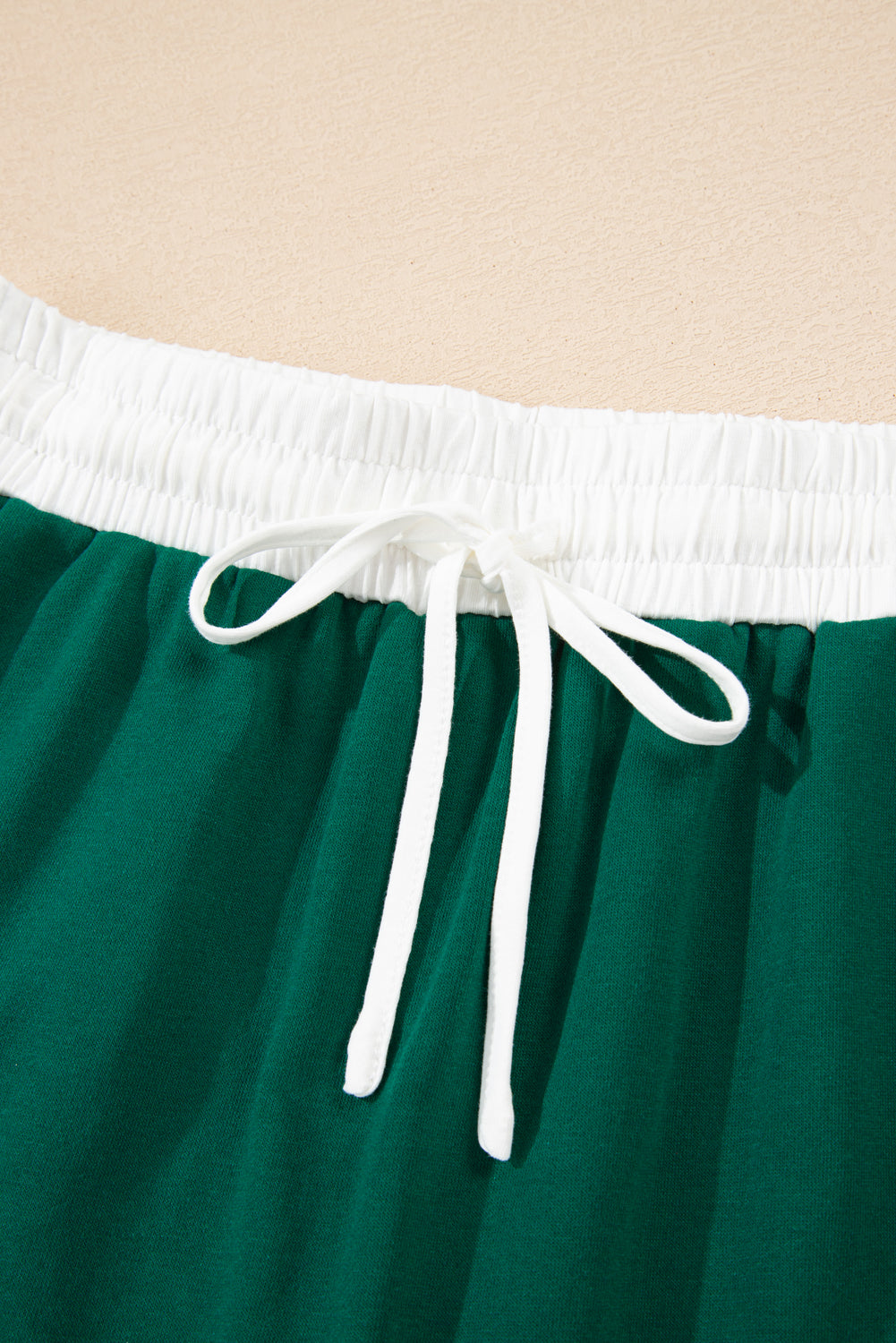 Evergreen Varsity Stripe Detail Drop Shoulder Pullover Mini Skort Set