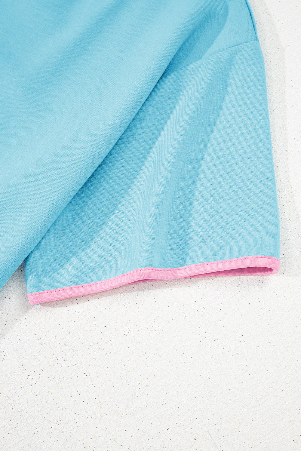 Turquoise Colorblock Edge Drop Shoulder T Shirt and Skort 2Pcs Set