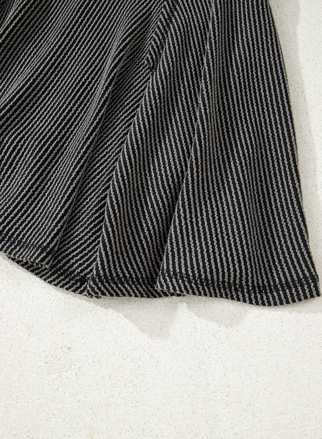 Dark Grey Corded Lantern Sleeve Top High Waist Ruffled Mini Skort Set