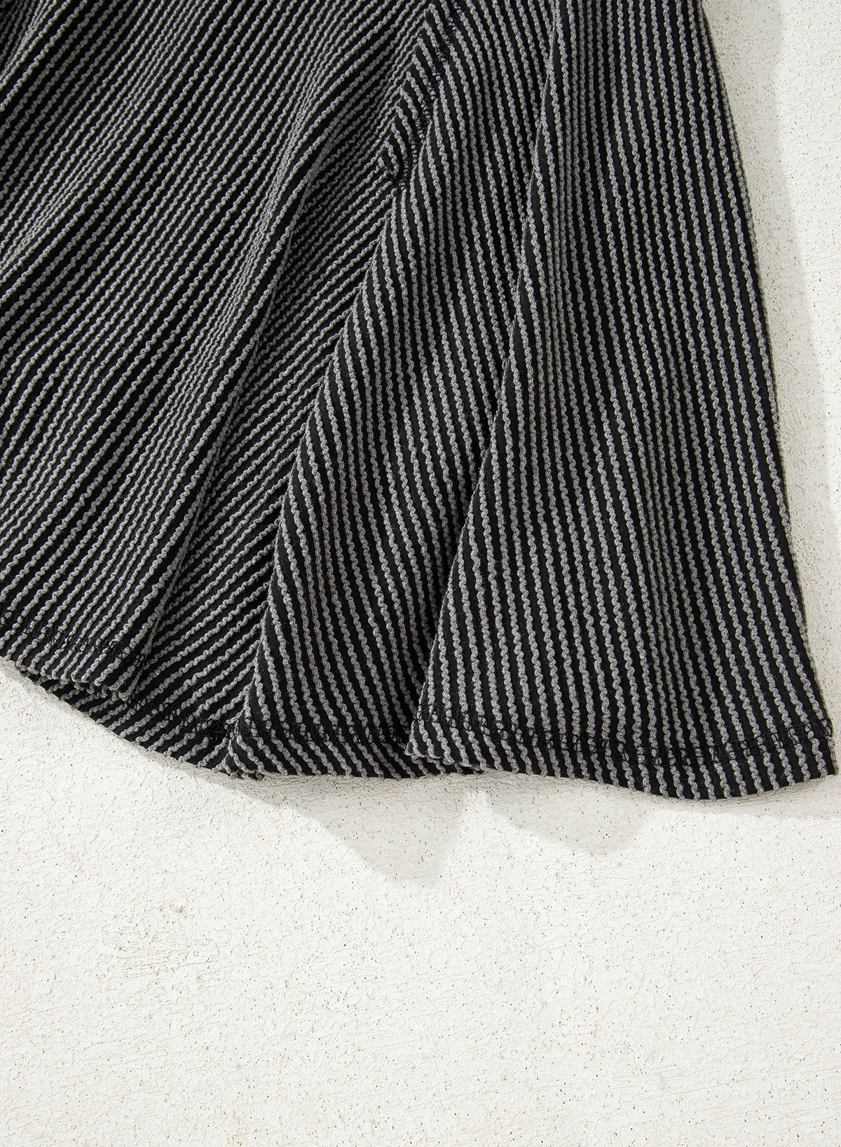 Dark Grey Corded Lantern Sleeve Top High Waist Ruffled Mini Skort Set