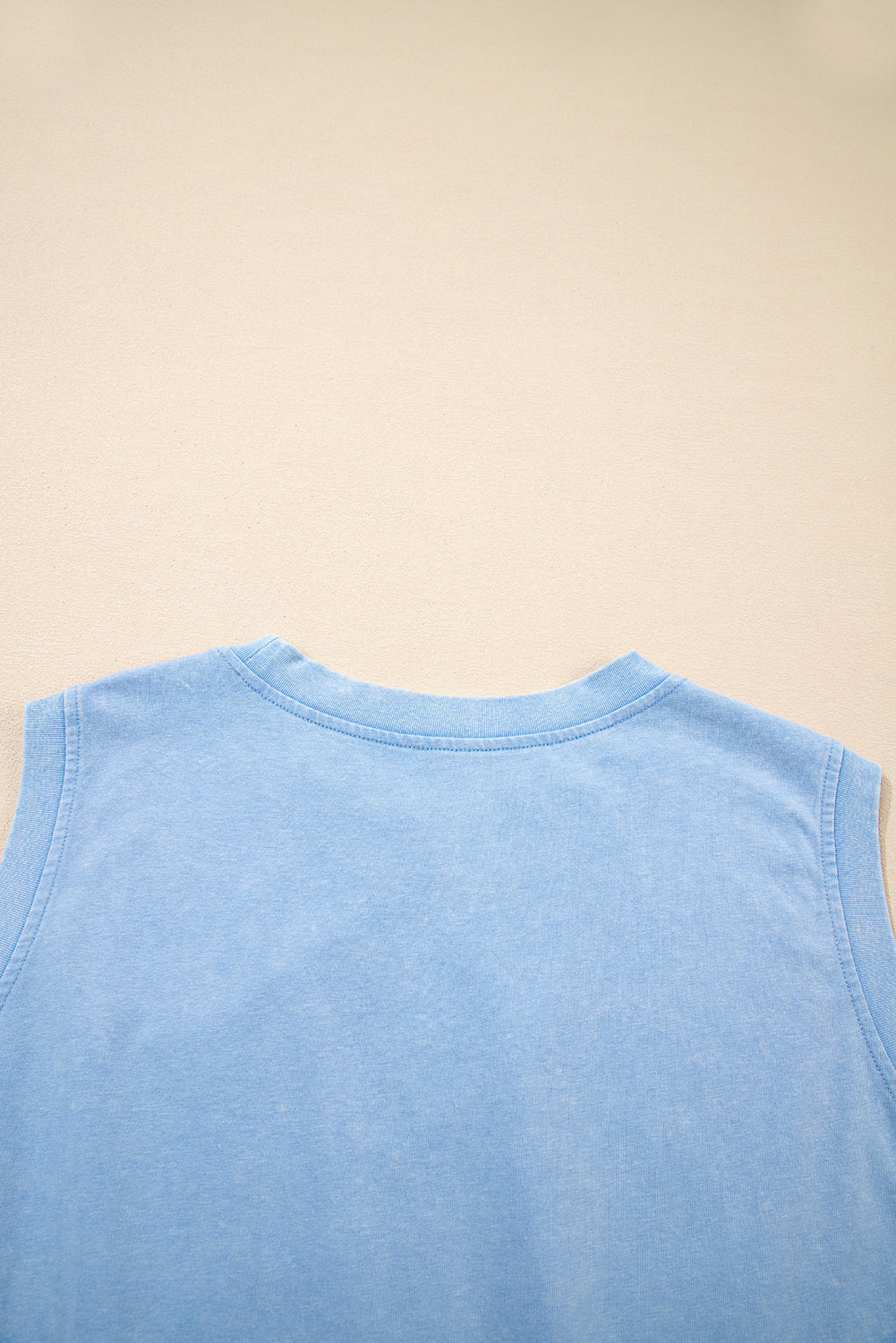 Myosotis Solid Color Washed Sleeveless Top Split Skort Cotton 2pcs Outfit