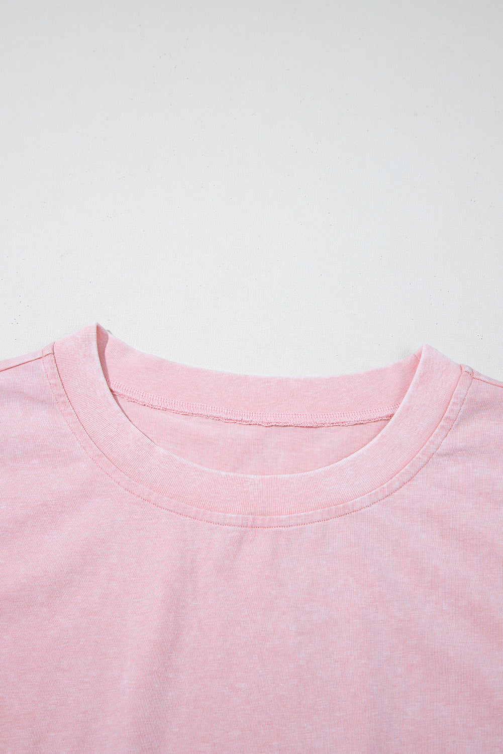 Light Pink Solid Color Washed Sleeveless Top Split Skort Cotton 2pcs Outfit