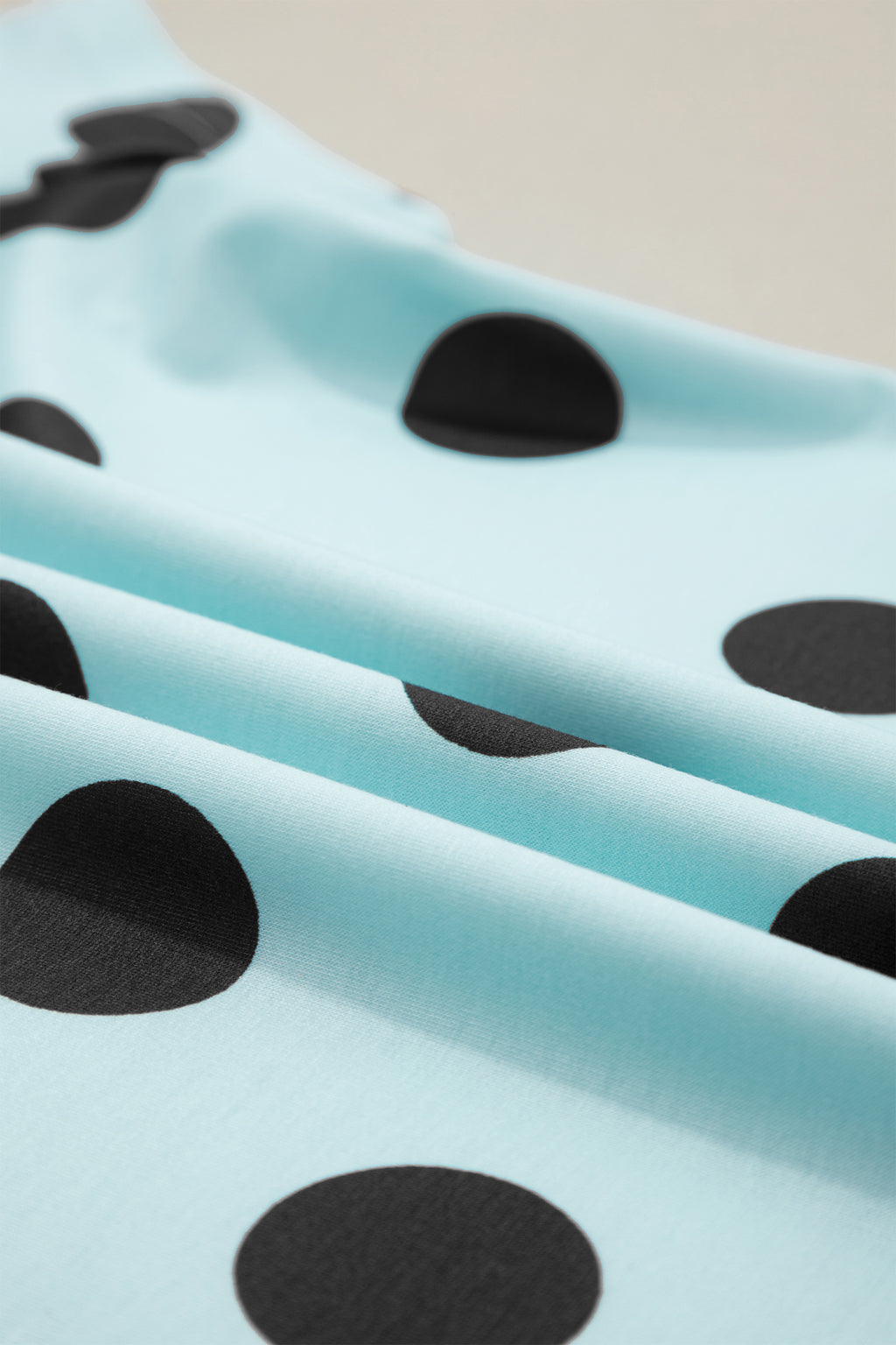 Sky Blue Polka Dot Short Sleeve Top Casual Skort 2pcs Outfit