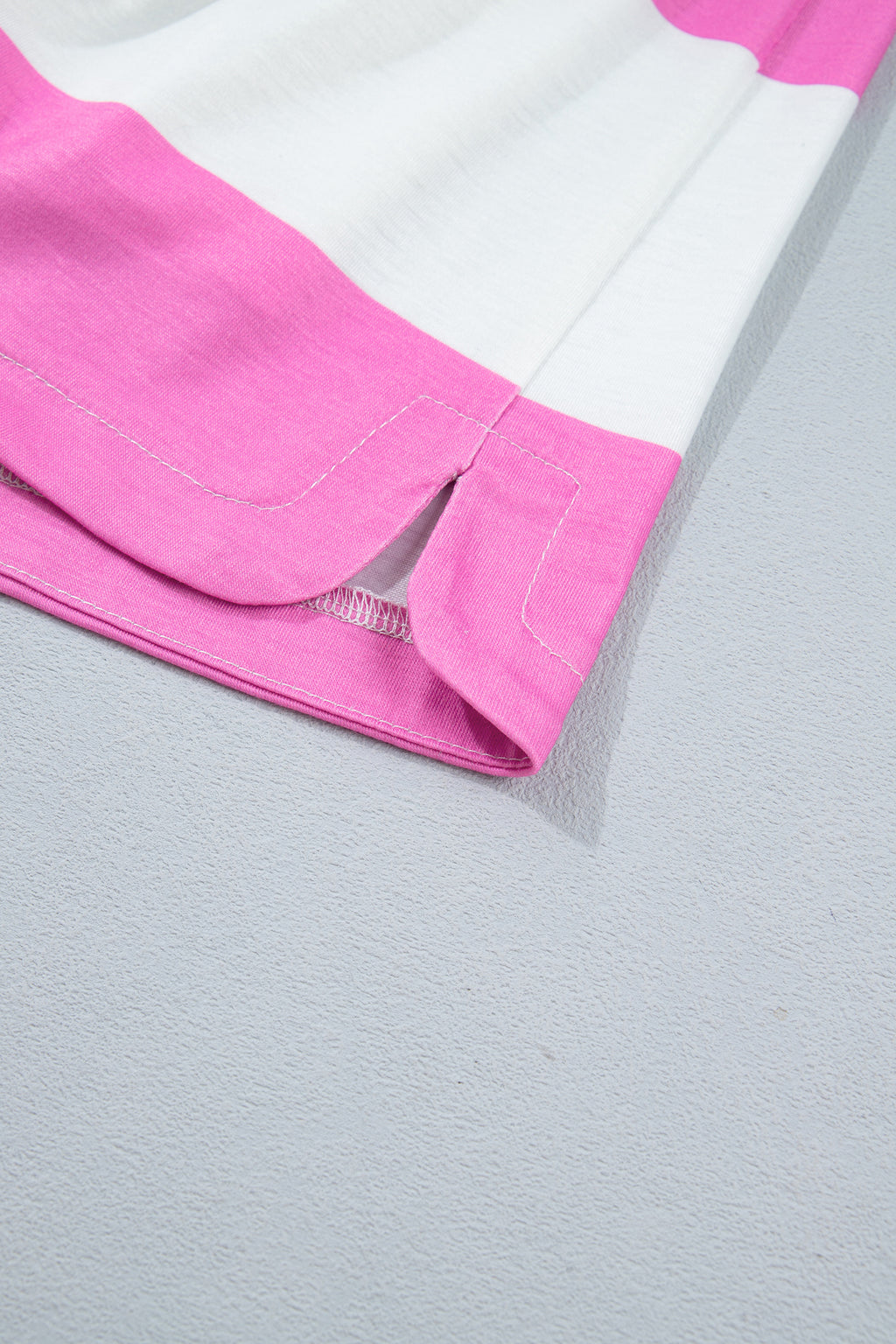 Rose Stripe Colorblock Trim Polo Tee Drawstring Mini Skort 2pcs Set
