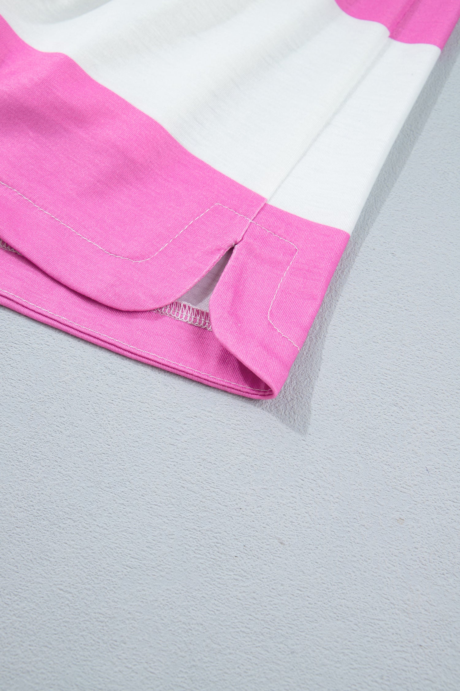 Rose Stripe Colorblock Trim Polo Tee Drawstring Mini Skort 2pcs Set
