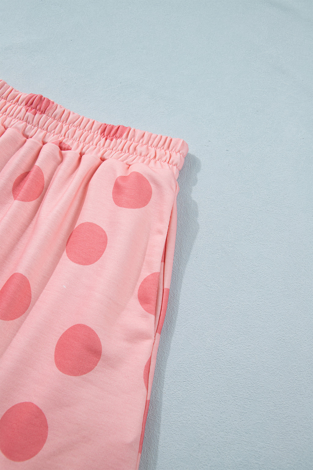 Pink Polka Dot Short Sleeve Top Casual Skort 2pcs Outfit