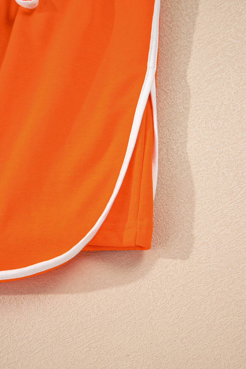 Orange Varsity Stripe Detail Drop Shoulder Pullover Mini Skort Set