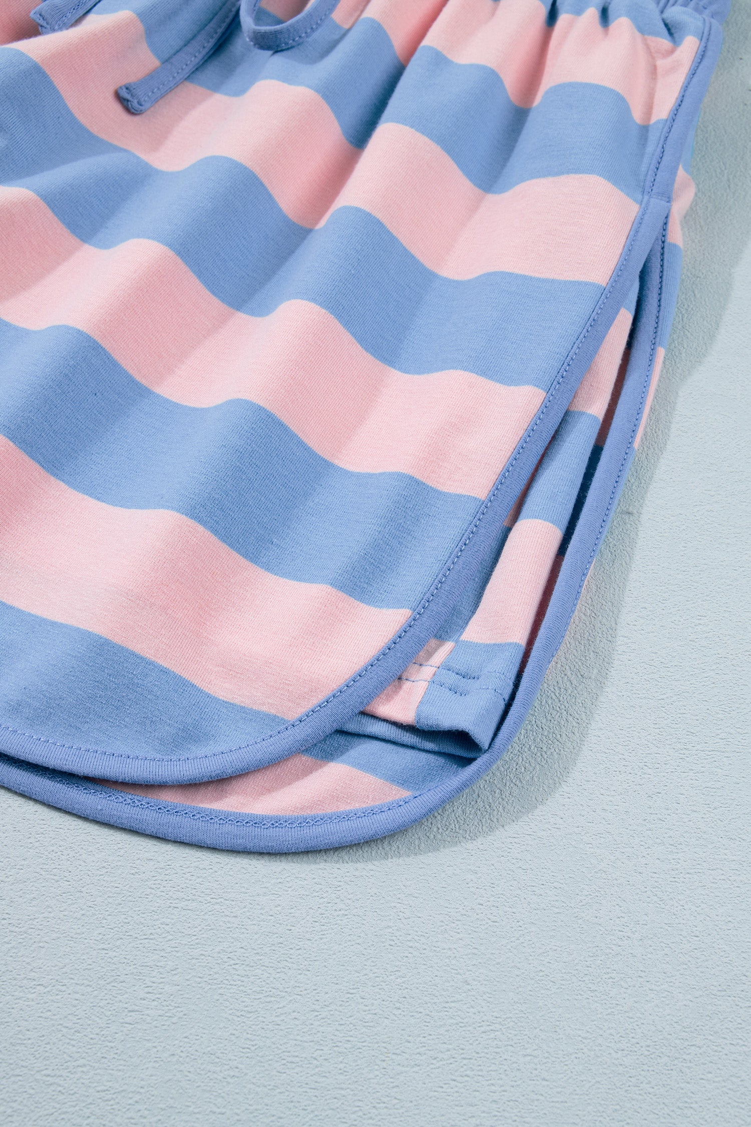 Pink Stripe Dolman Tee Drawstring Skort Athletic 2pcs Set