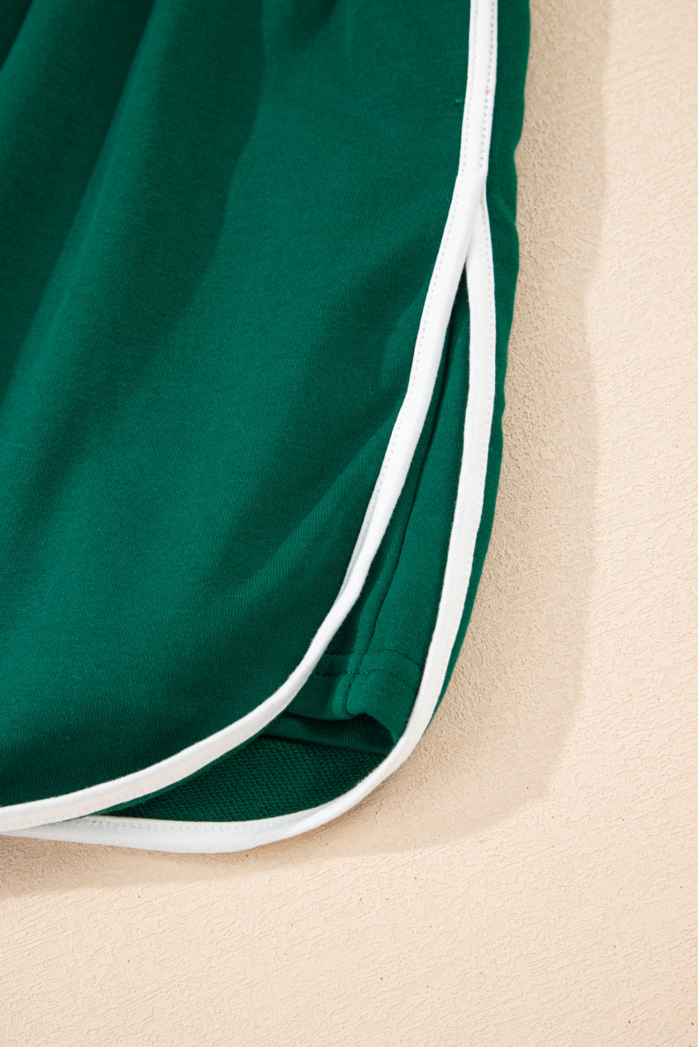 Evergreen Varsity Stripe Detail Drop Shoulder Pullover Mini Skort Set