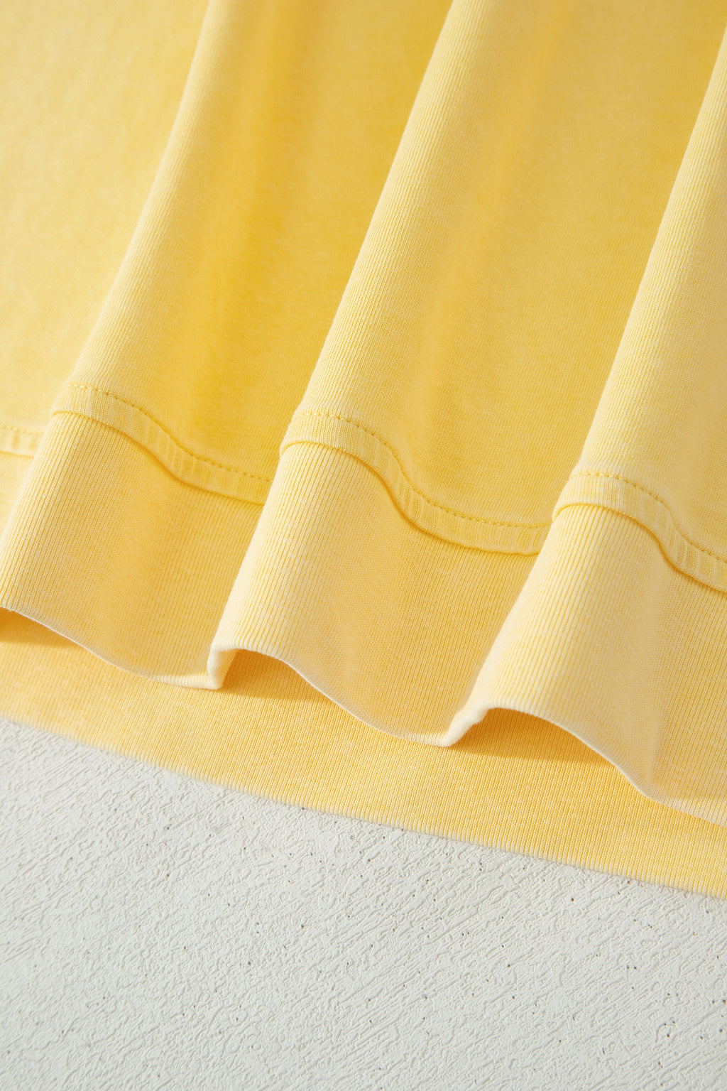 Yellow Cream Solid Color Washed Sleeveless Top Split Skort Cotton 2pcs Outfit