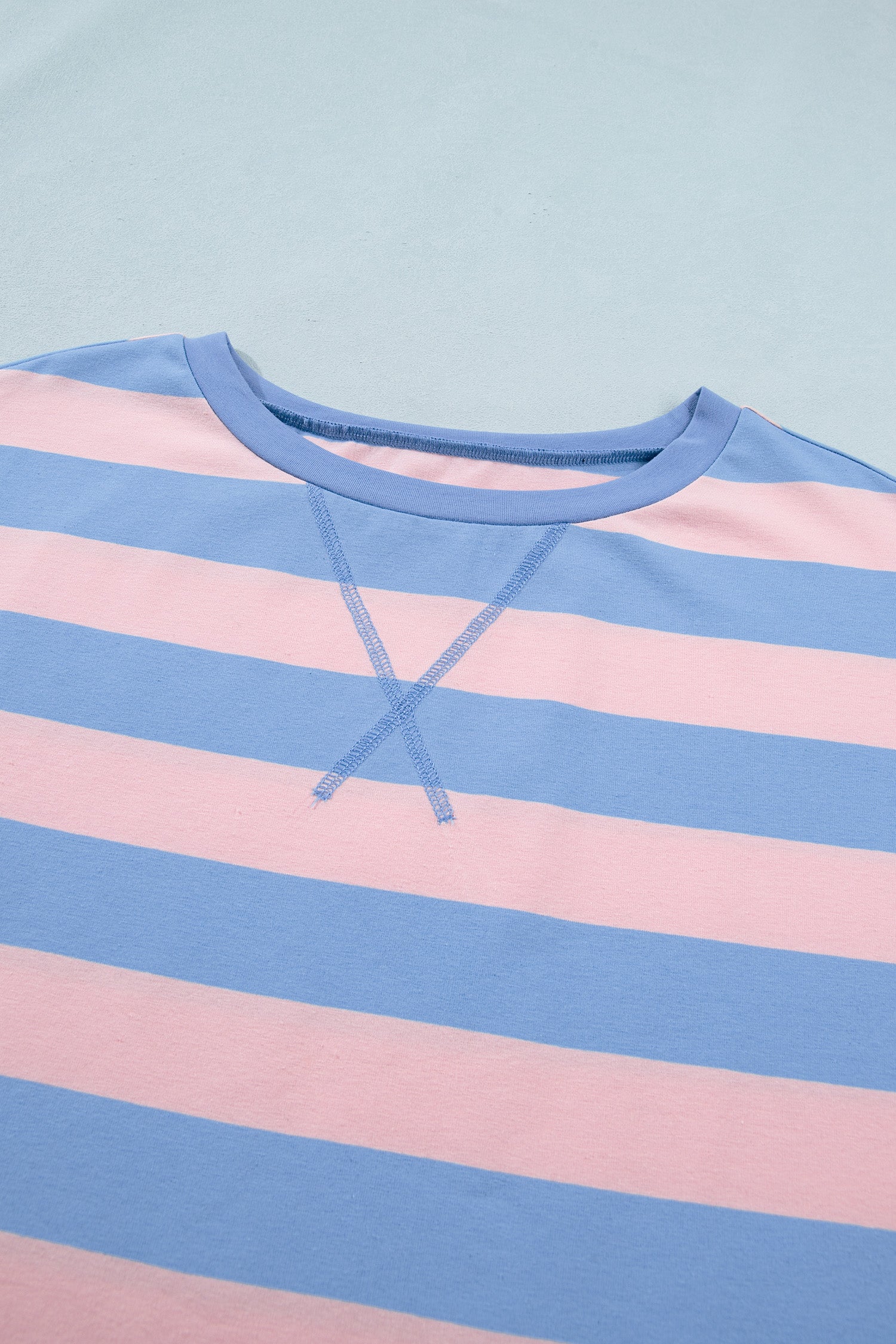 Pink Stripe Dolman Tee Drawstring Skort Athletic 2pcs Set