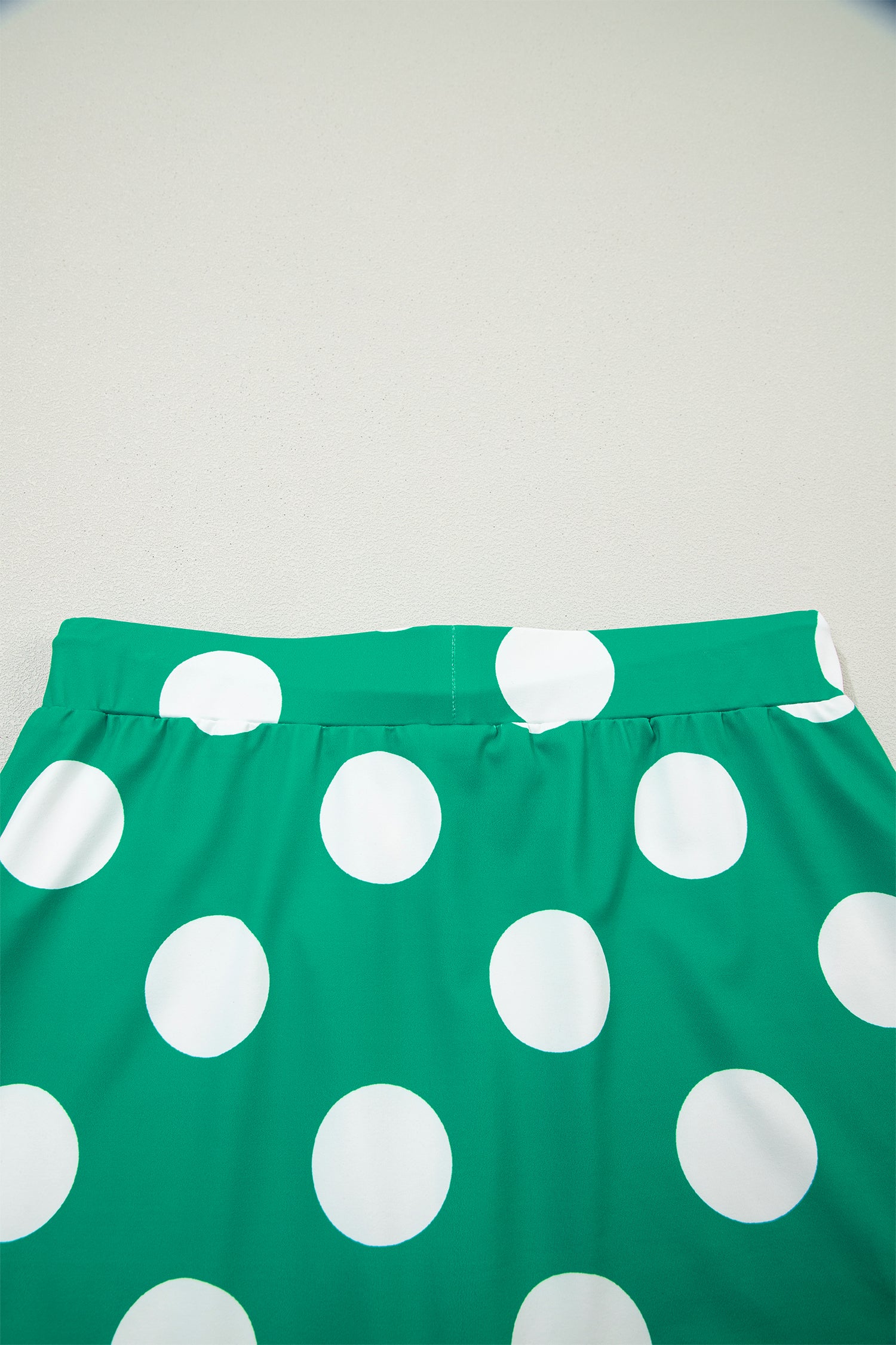 Green Polka Dot Print Cropped Tee Bodycon Skort 2pcs Set