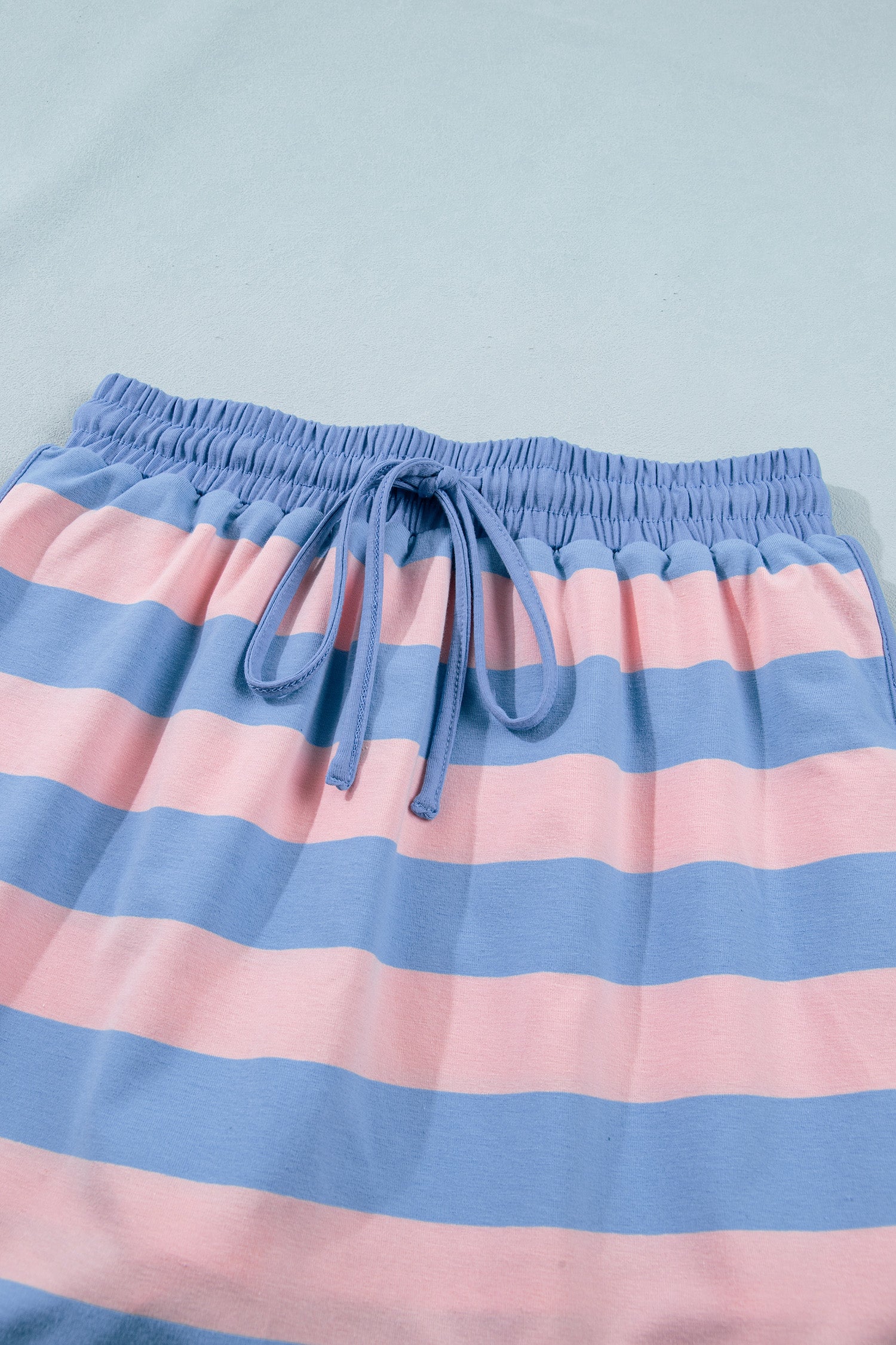 Pink Stripe Dolman Tee Drawstring Skort Athletic 2pcs Set